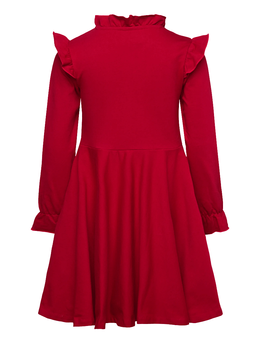 Geggamoja - Flounce Collar Dress - kūdikių suknelės ilgomis rankovėmis - red - 1