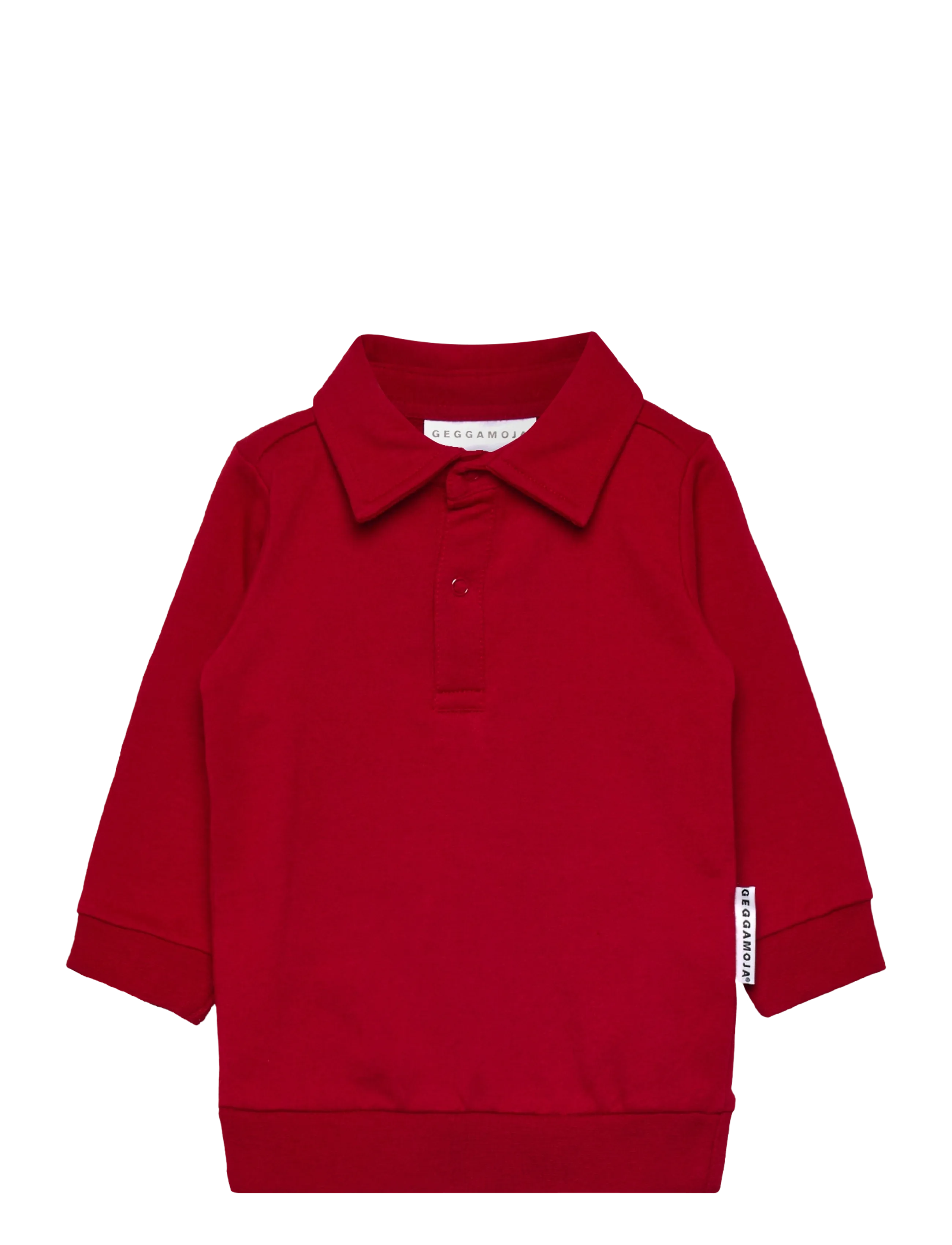 Geggamoja Collar Sweater, 134/140, Polo Shirts, Rot - Long-sleeved Kinder