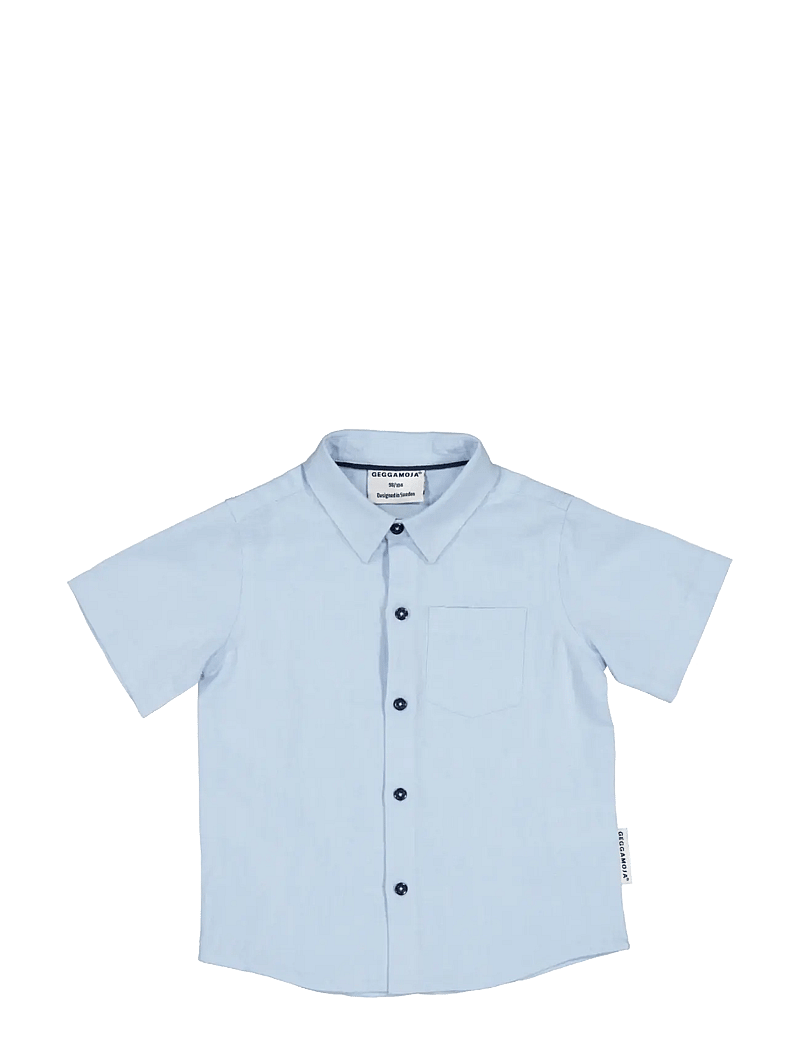Geggamoja - Linen Shirt Blue - kortærmede skjorter - light blue - 0