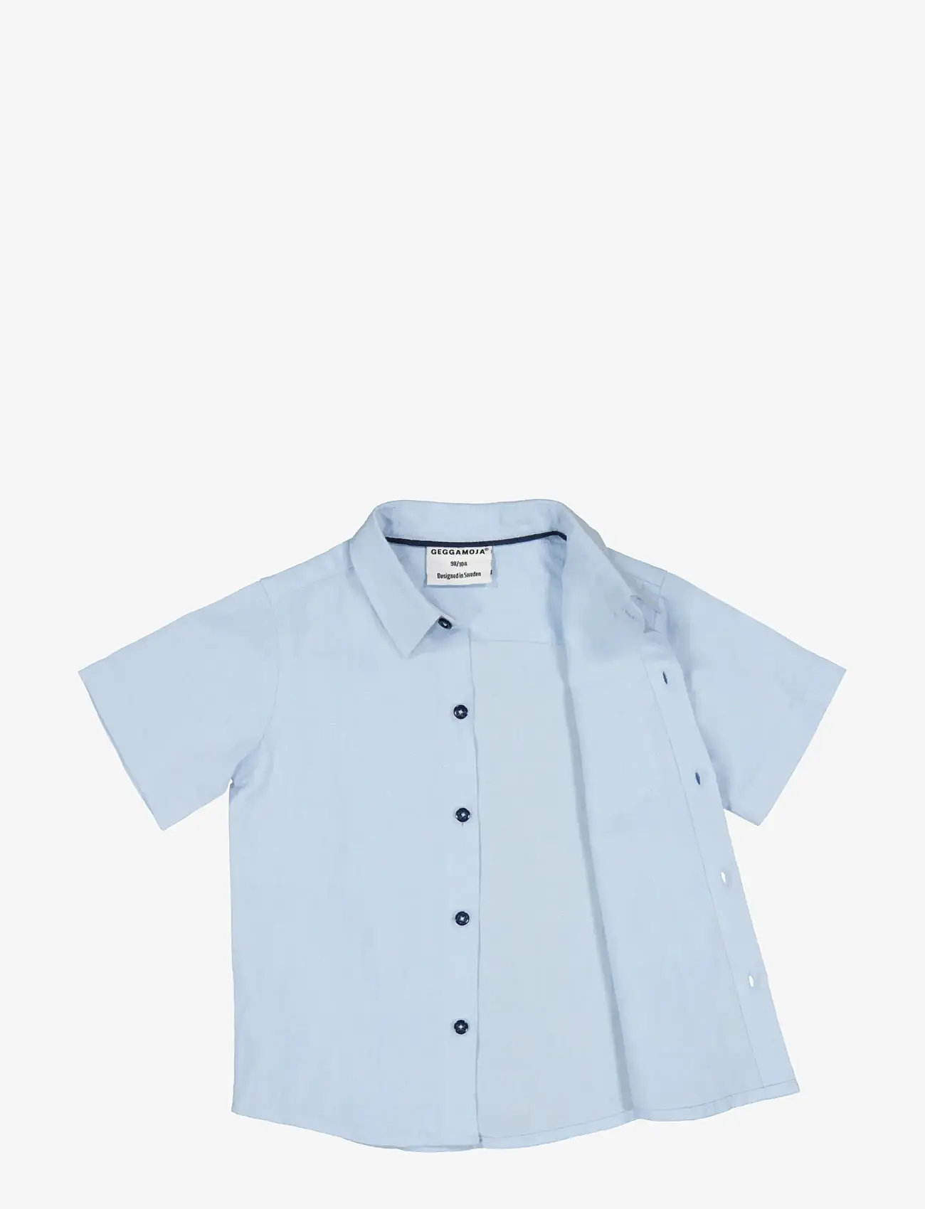 Geggamoja - Linen Shirt Blue - kortærmede skjorter - light blue - 2
