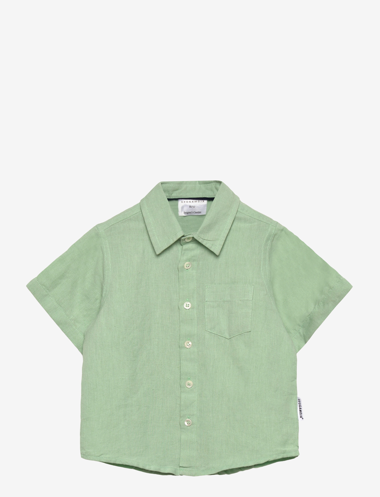 Geggamoja - Linen Shirt - kurzärmlige hemden - mint - 0