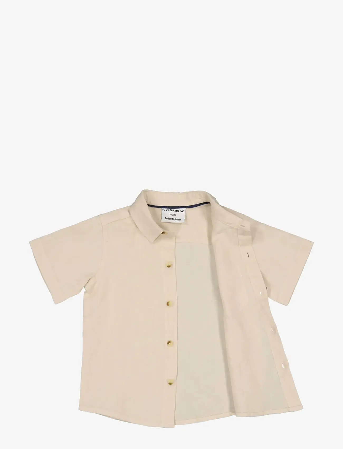 Geggamoja - Linen Shirt Blue - kortärmade skjortor - nature - 2