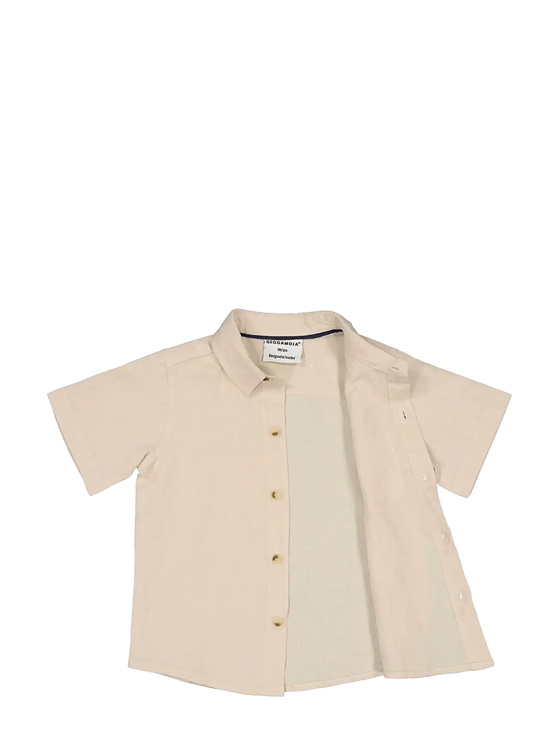 Geggamoja - Linen Shirt Blue - kortärmade skjortor - nature - 2