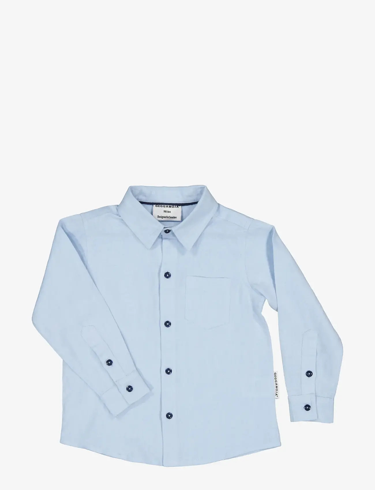 Geggamoja - Linen shirt L.S - langärmlige hemden - light blue - 0