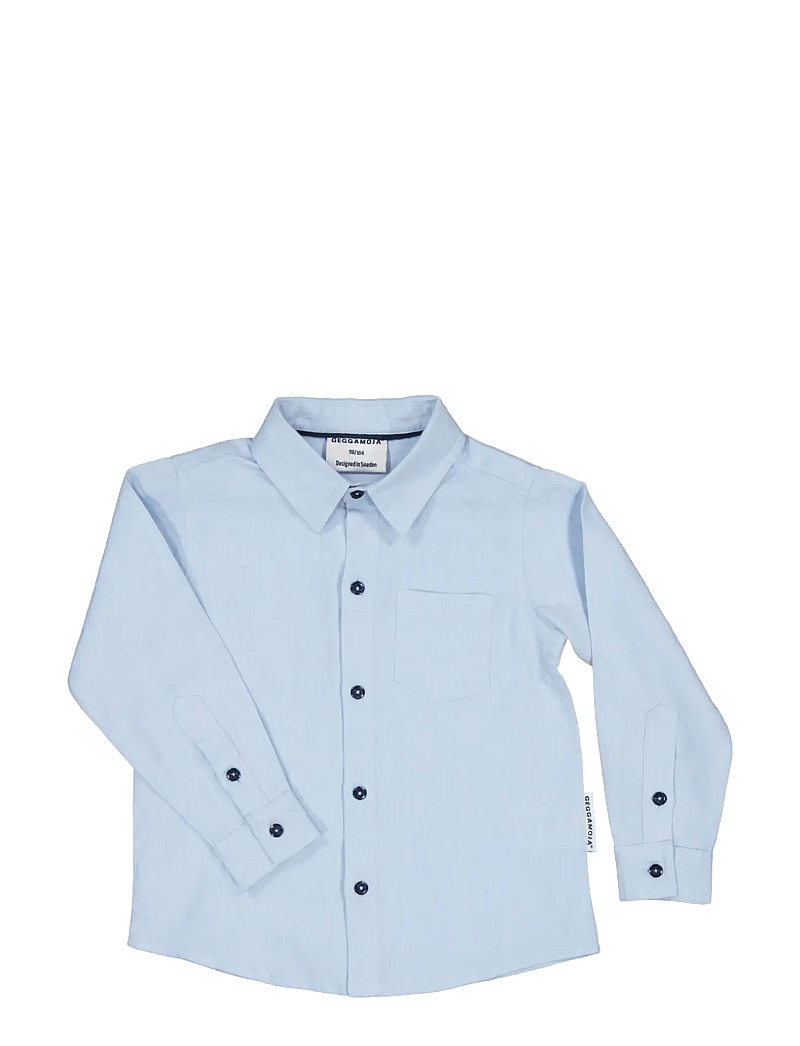 Geggamoja - Linen shirt L.S - langärmlige hemden - light blue - 0