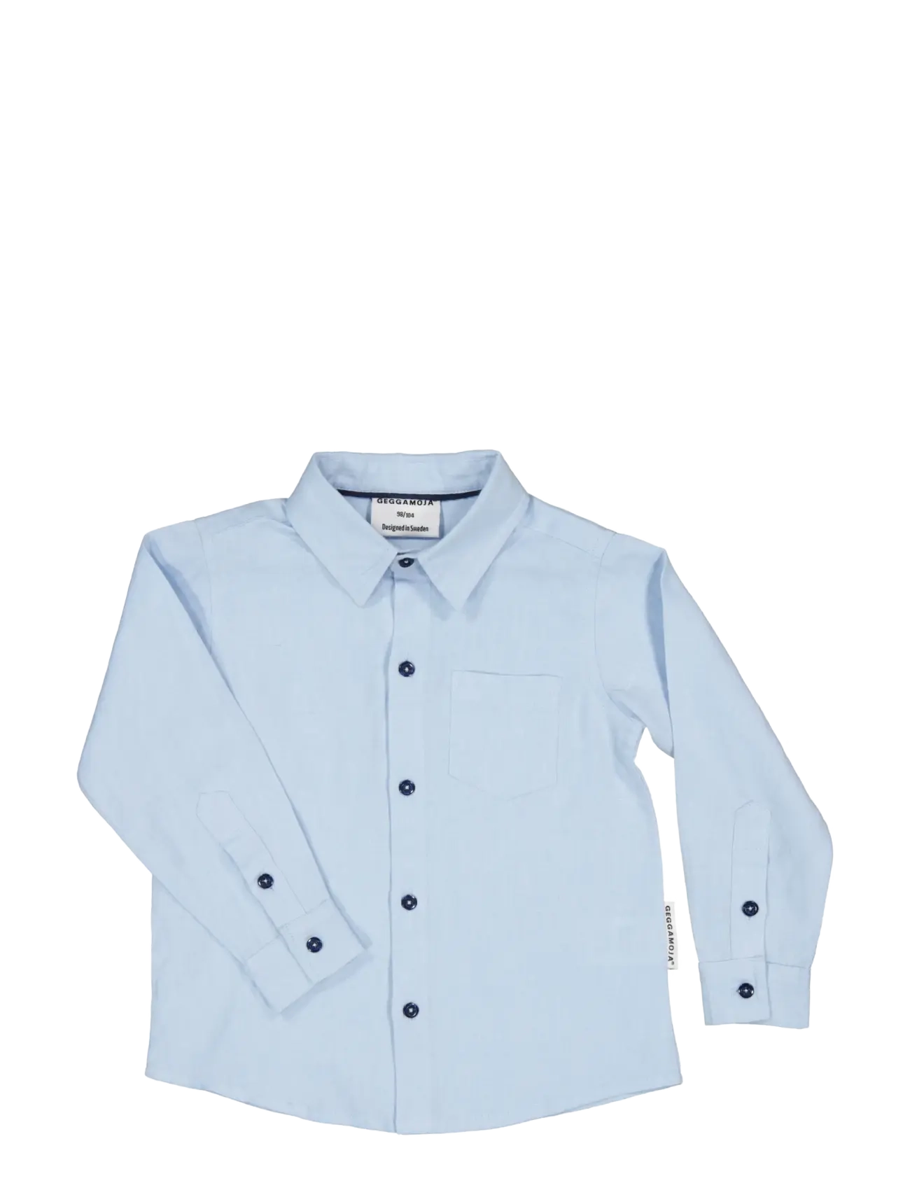 Geggamoja Linen shirt L.S - Kläder - LIGHT BLUE / blue
