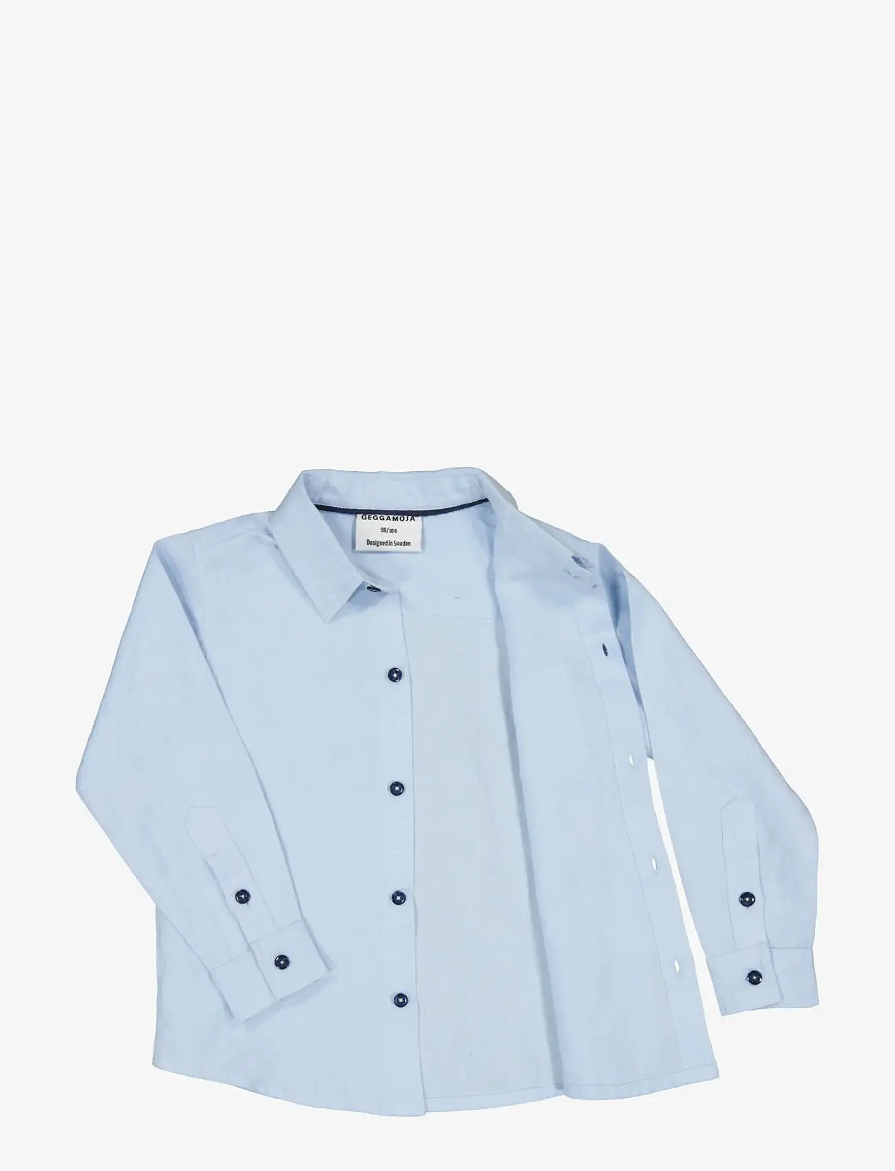Geggamoja - Linen shirt L.S - langärmlige hemden - light blue - 2