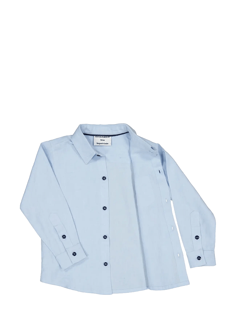Geggamoja - Linen shirt L.S - langärmlige hemden - light blue - 2