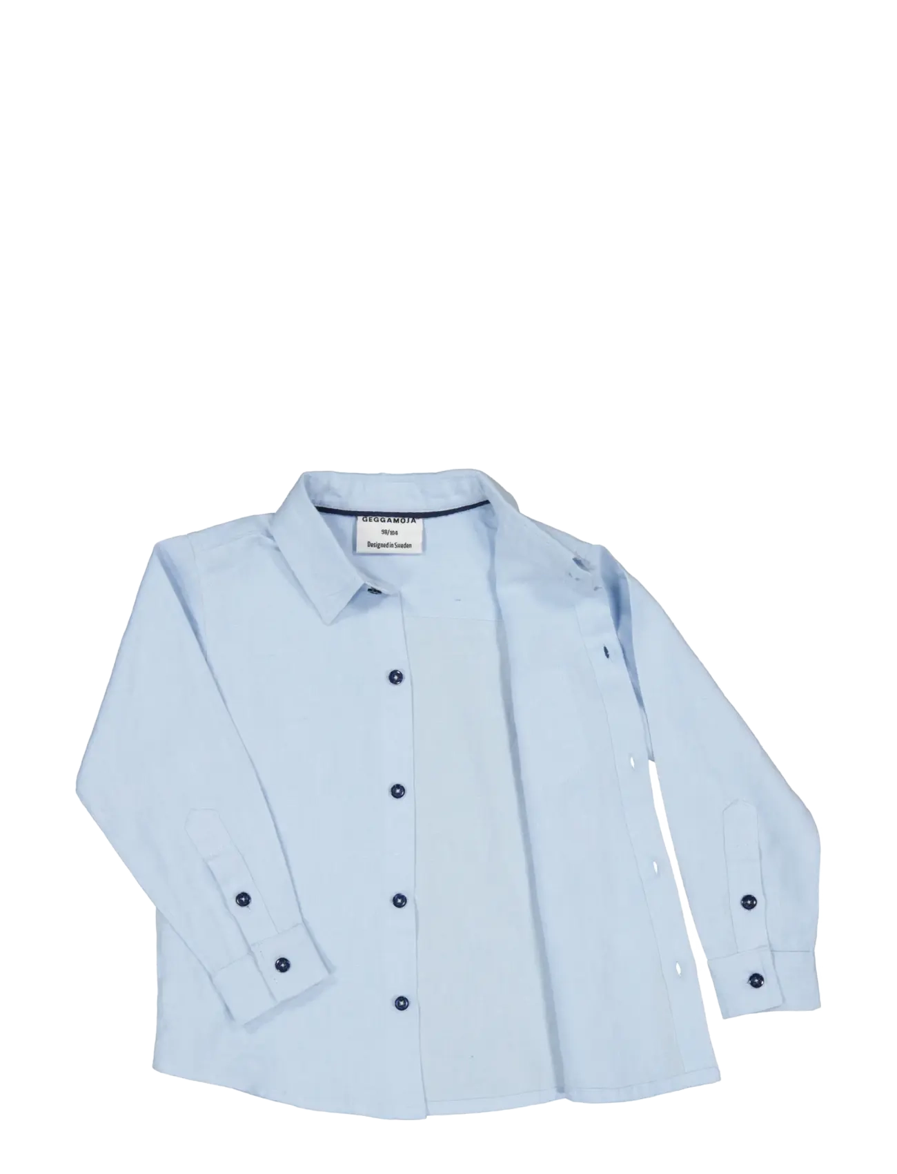 Geggamoja - Linen shirt L.S - langärmlige hemden - light blue - 2
