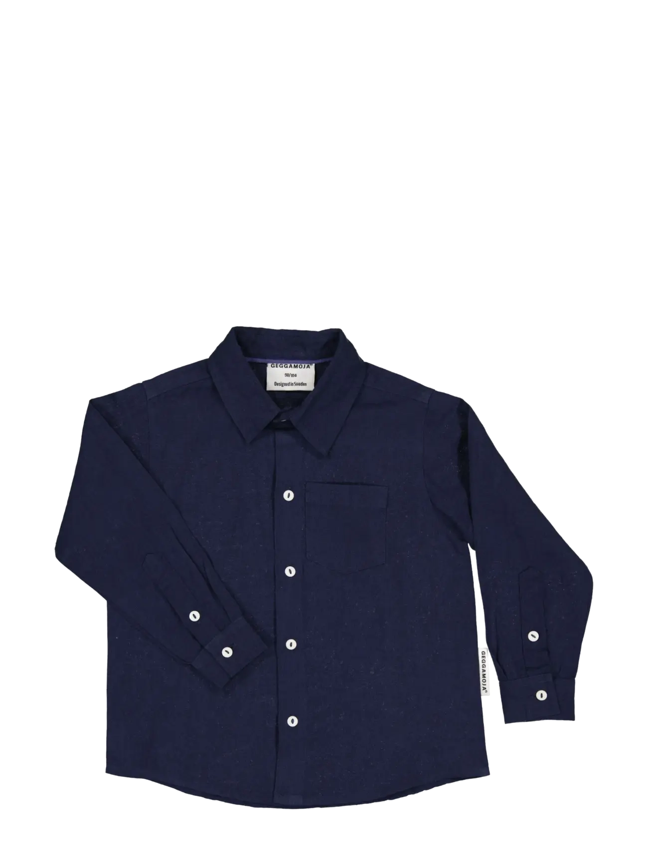 Geggamoja Linen shirt L.S - Kläder - NAVY / navy