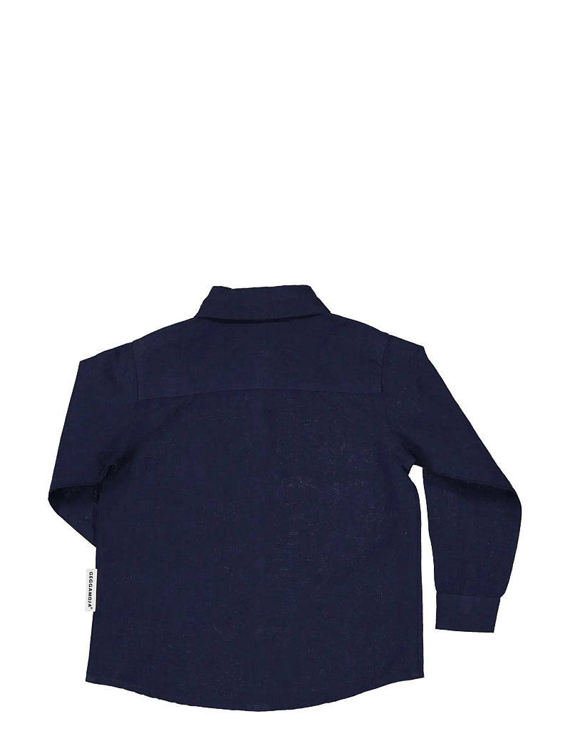 Geggamoja - Linen shirt L.S - långärmade skjortor - navy - 1