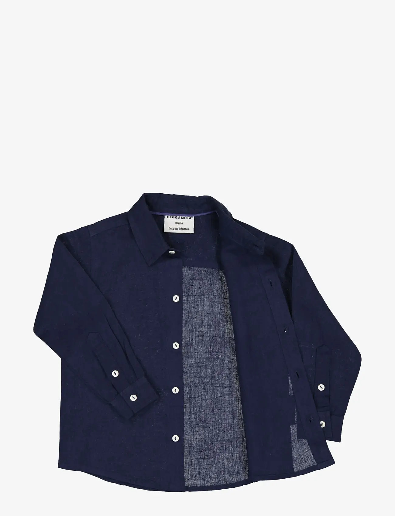 Geggamoja - Linen shirt L.S - långärmade skjortor - navy - 2
