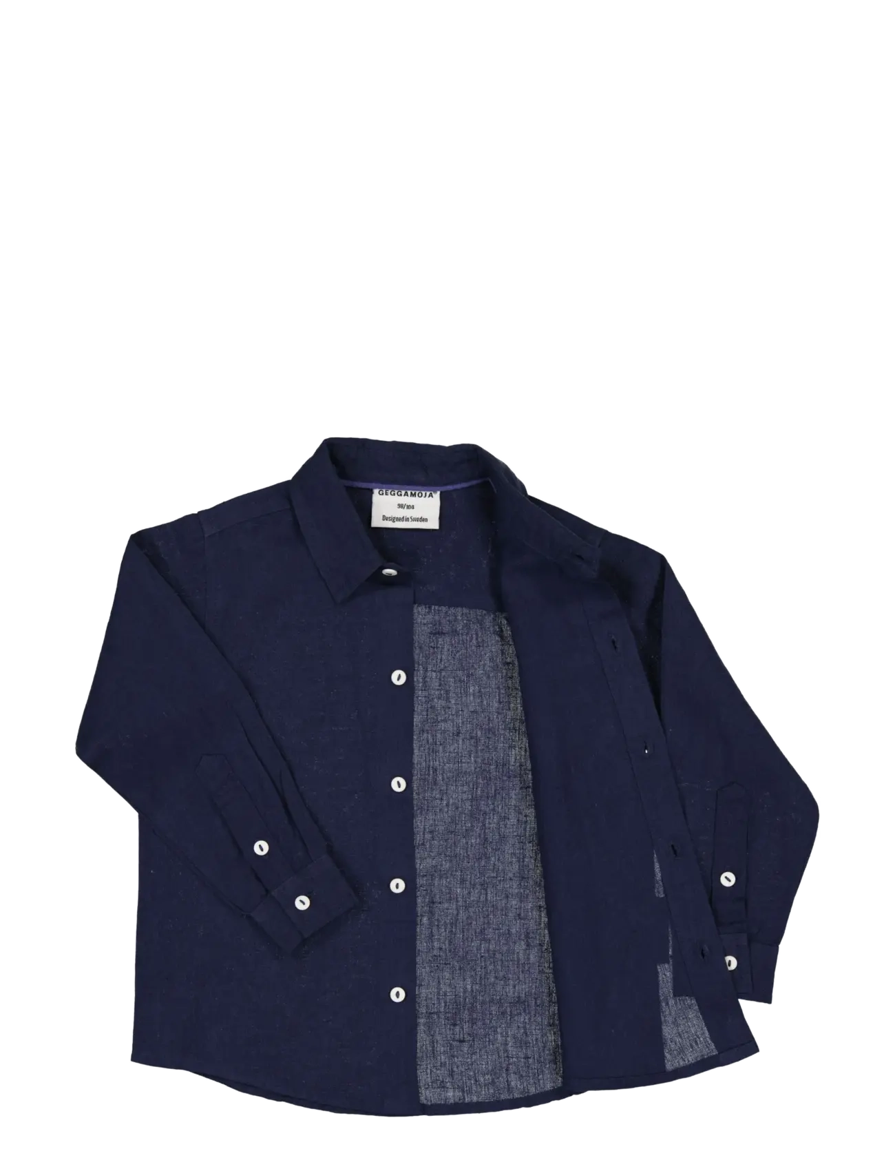 Geggamoja - Linen shirt L.S - langærmede skjorter - navy - 2