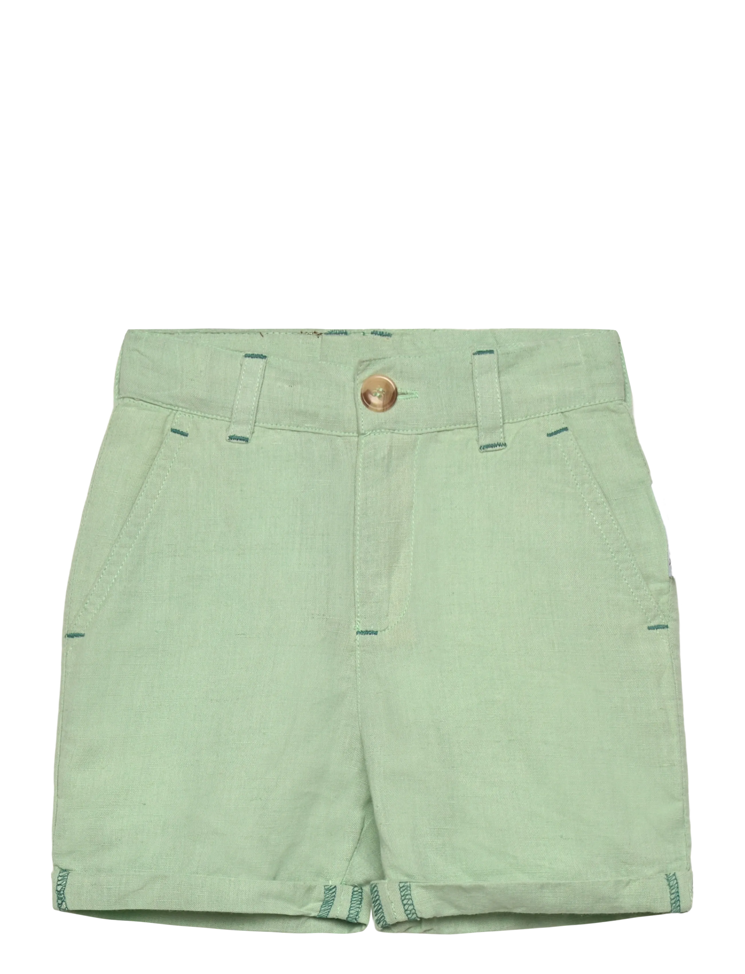 Geggamoja Linen Shorts, 122/128, Green, Underdele > Shorts, Børn
