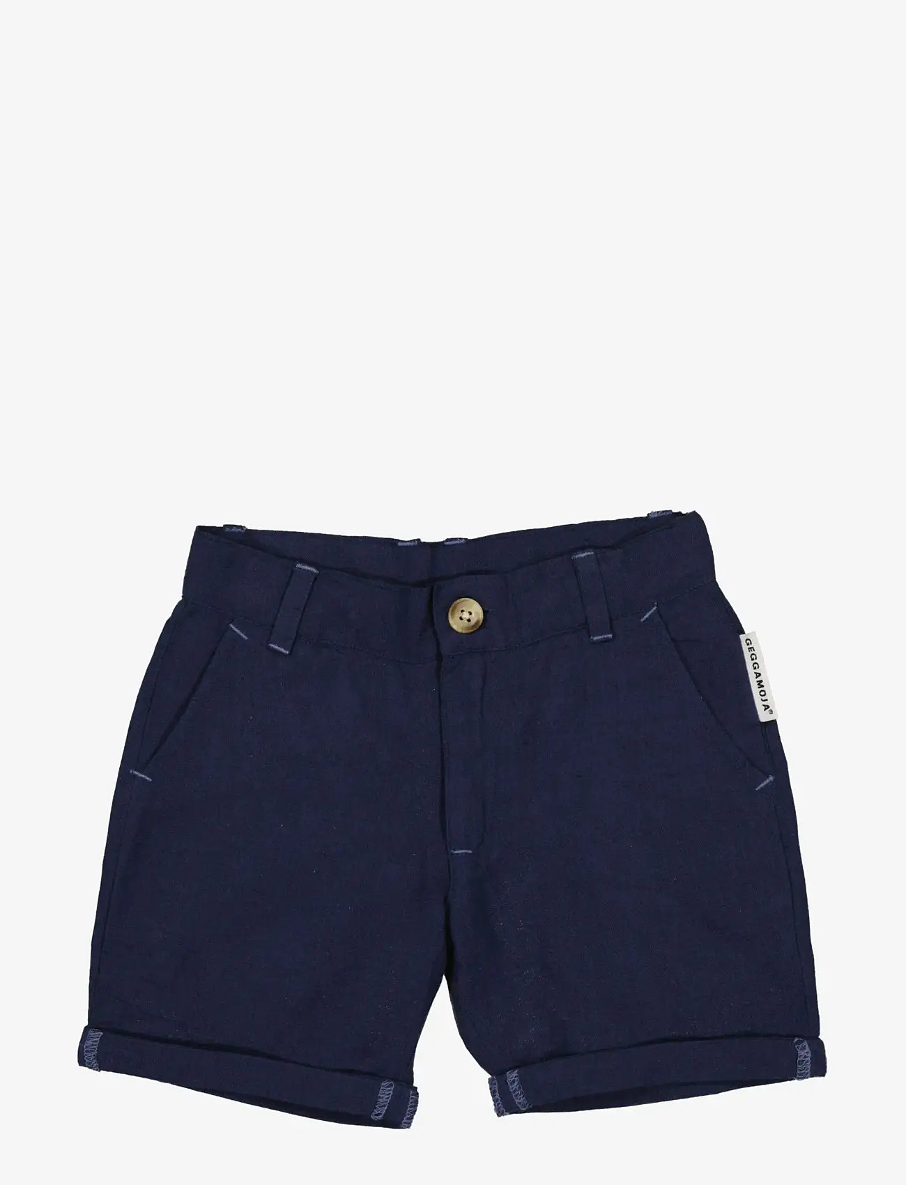 Geggamoja - Linen Shorts Blue - chino-shortsit - navy - 0