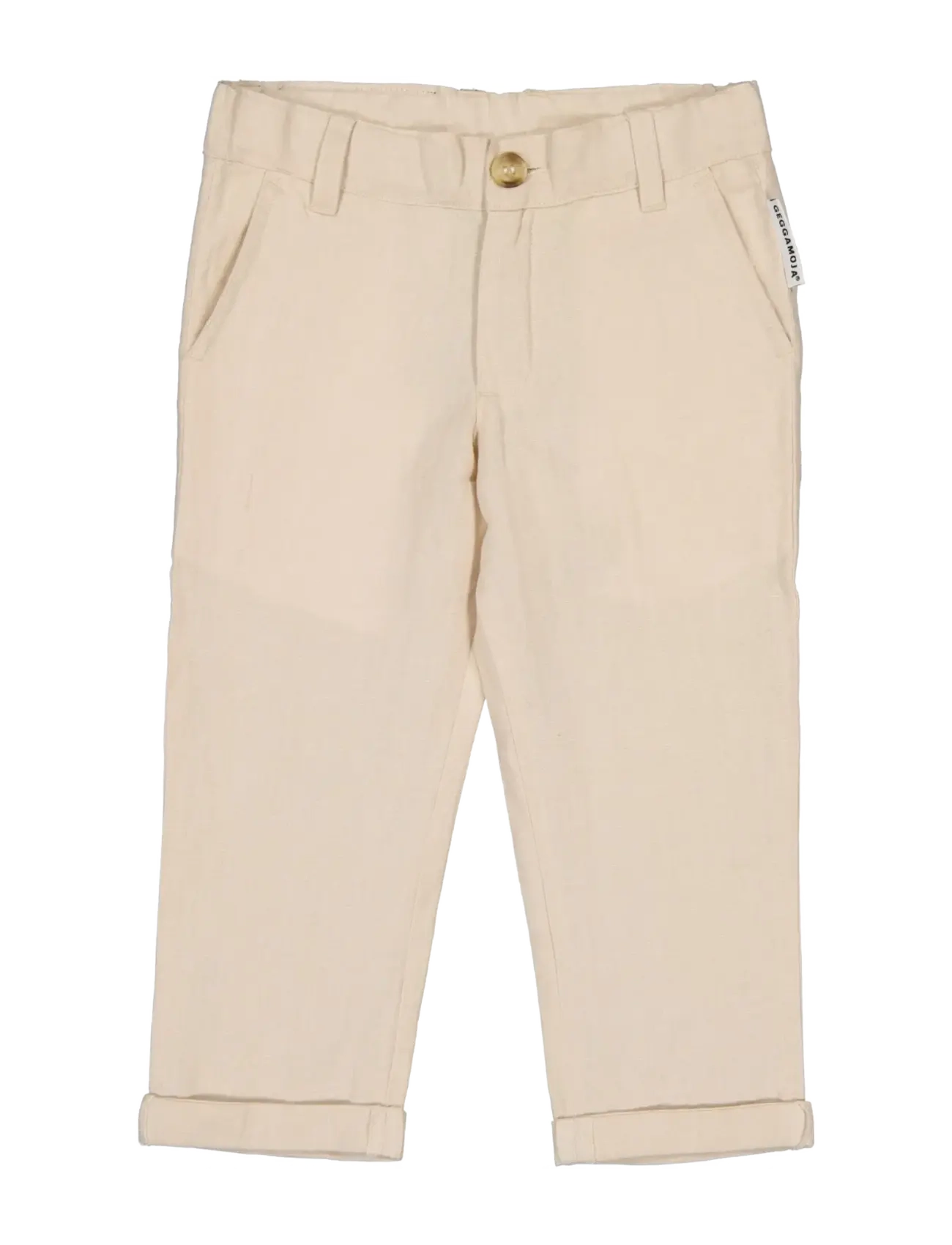 Geggamoja Linen Pants, Børn, Hør Ankelbukser, Cream, Str: 122/128