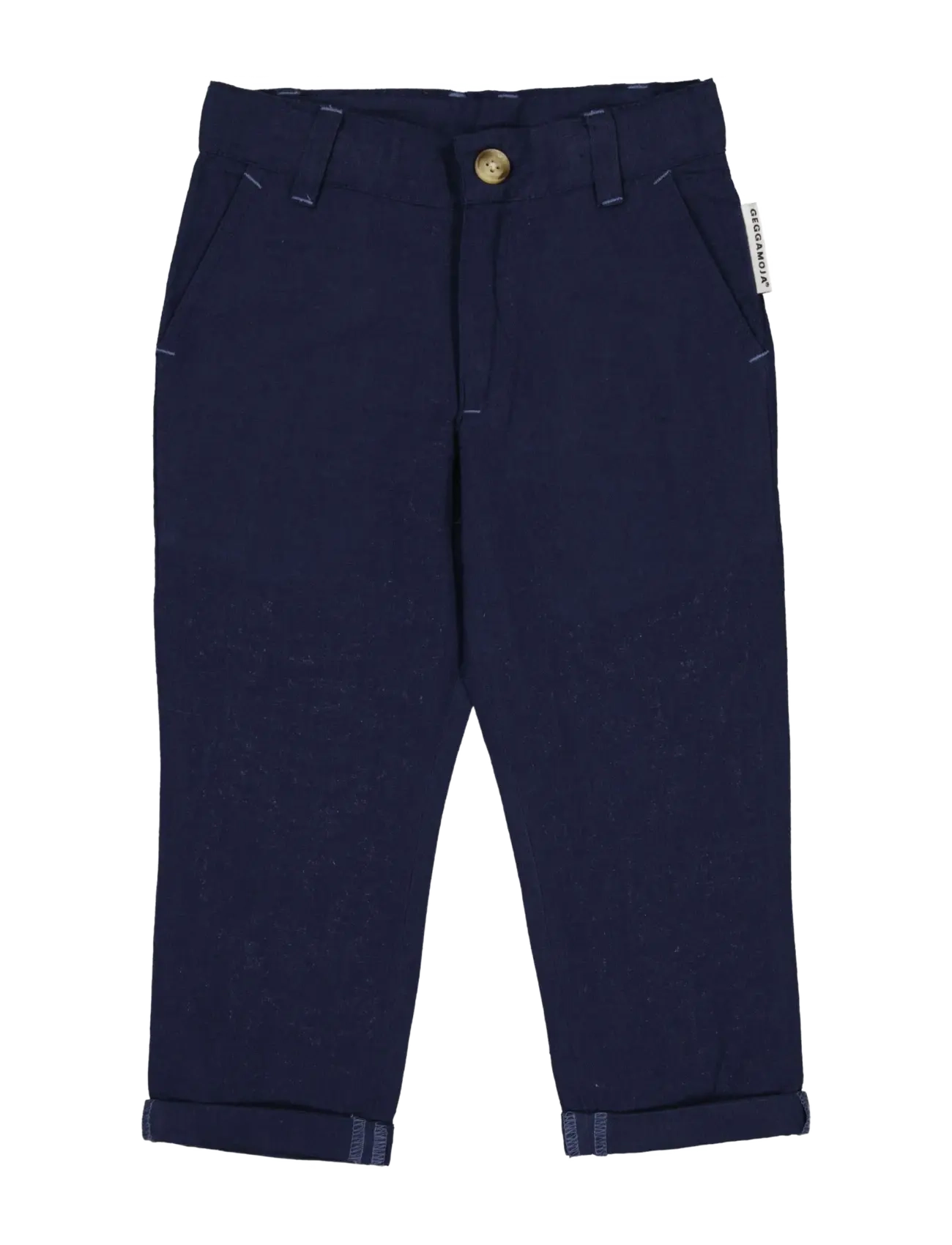 Geggamoja Linen Pants, Børn, Hør Ankelbukser, Navy, Str: 134/140