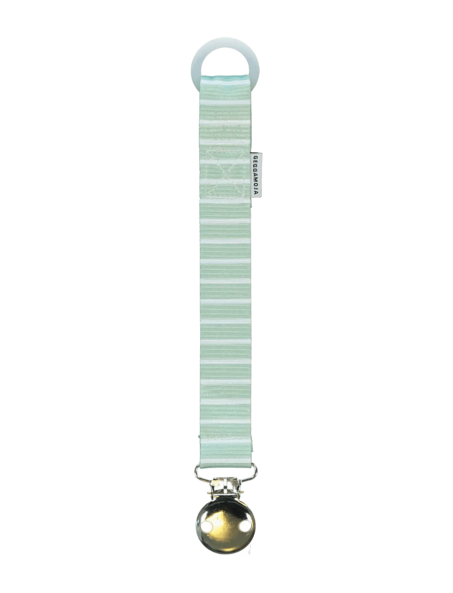 Geggamoja - Pacifier Holder - schnullerband - green str - 0