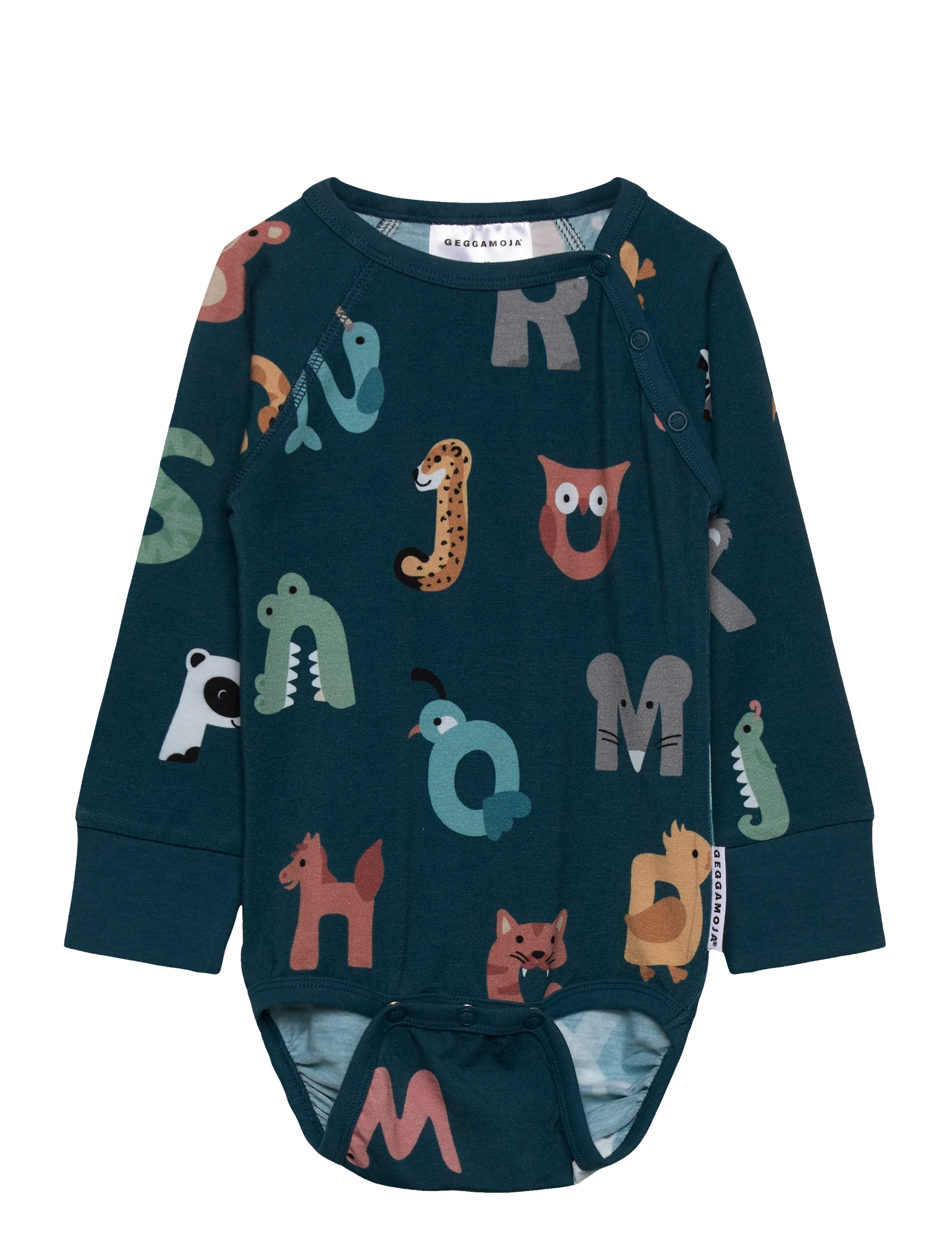 Geggamoja Bamboo Body - Last chance - ANIMAL LETTERS / navy