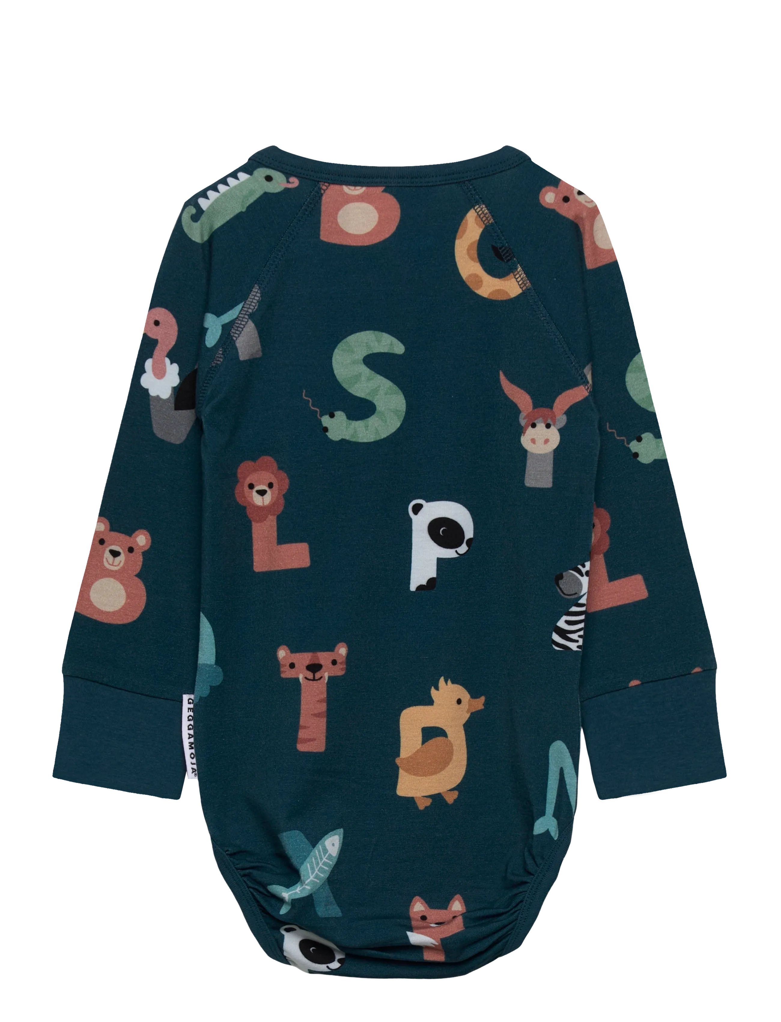 Geggamoja - Bamboo Body - langærmede bodyer - animal letters - 1