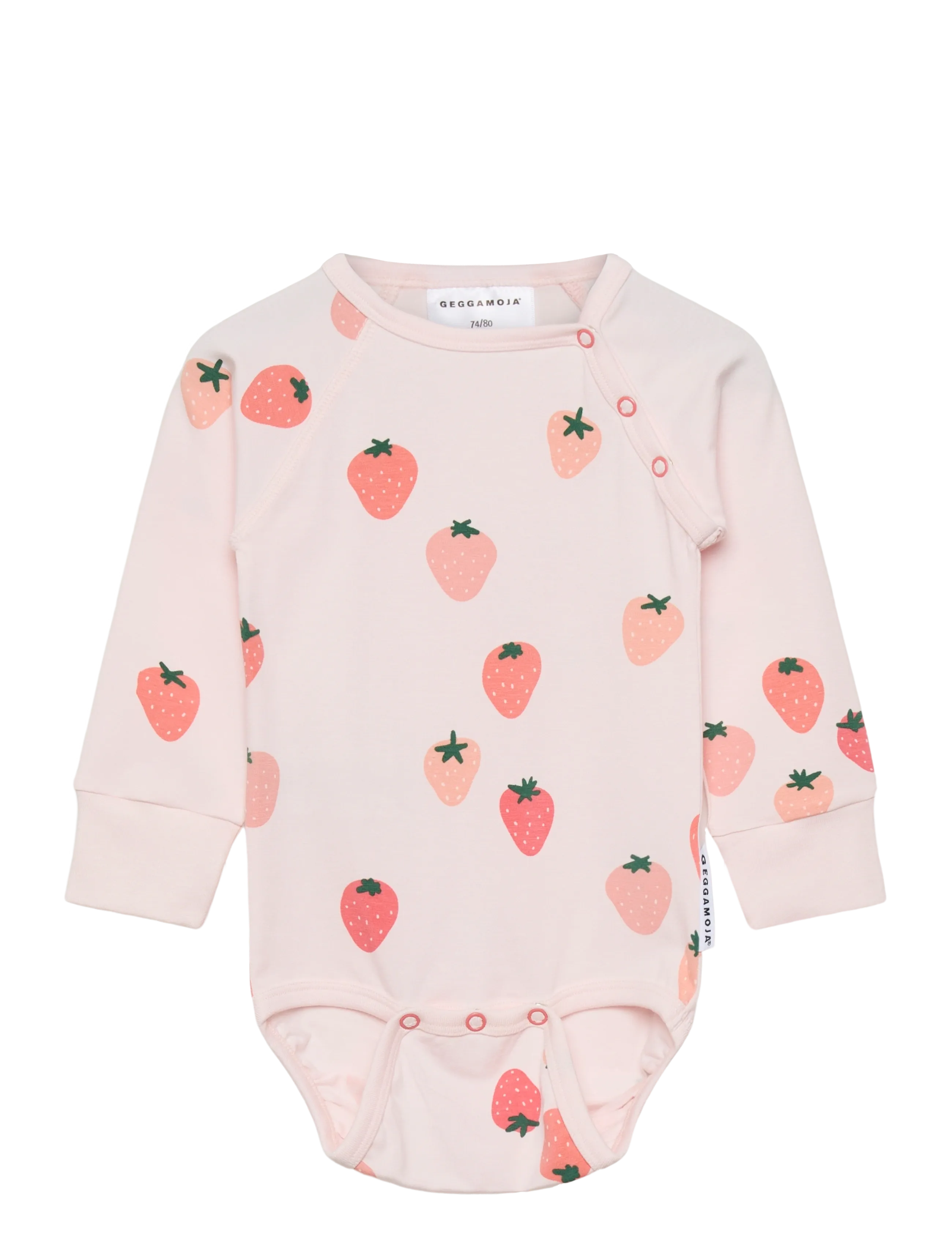 Geggamoja Bamboo Body, 74/80, Bodys, Rosa - Long-sleeved Kinder