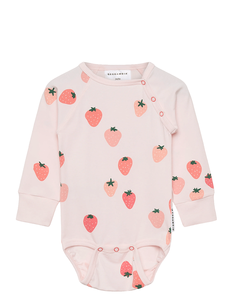 Geggamoja - Bamboo Body - langærmede bodyer - strawberry - 0