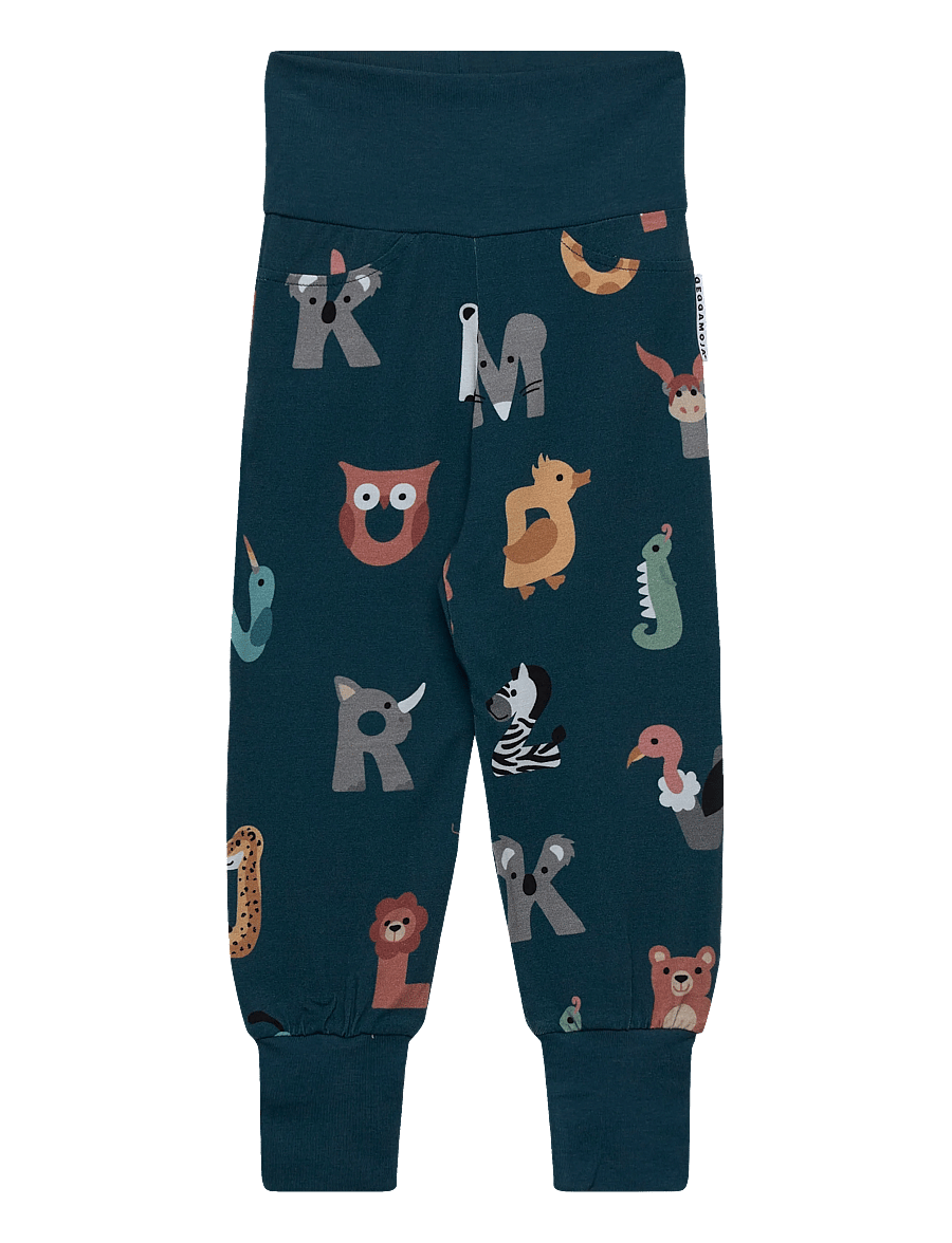 Geggamoja - Bamboo Baby Pants - babybukser - animal letters - 0
