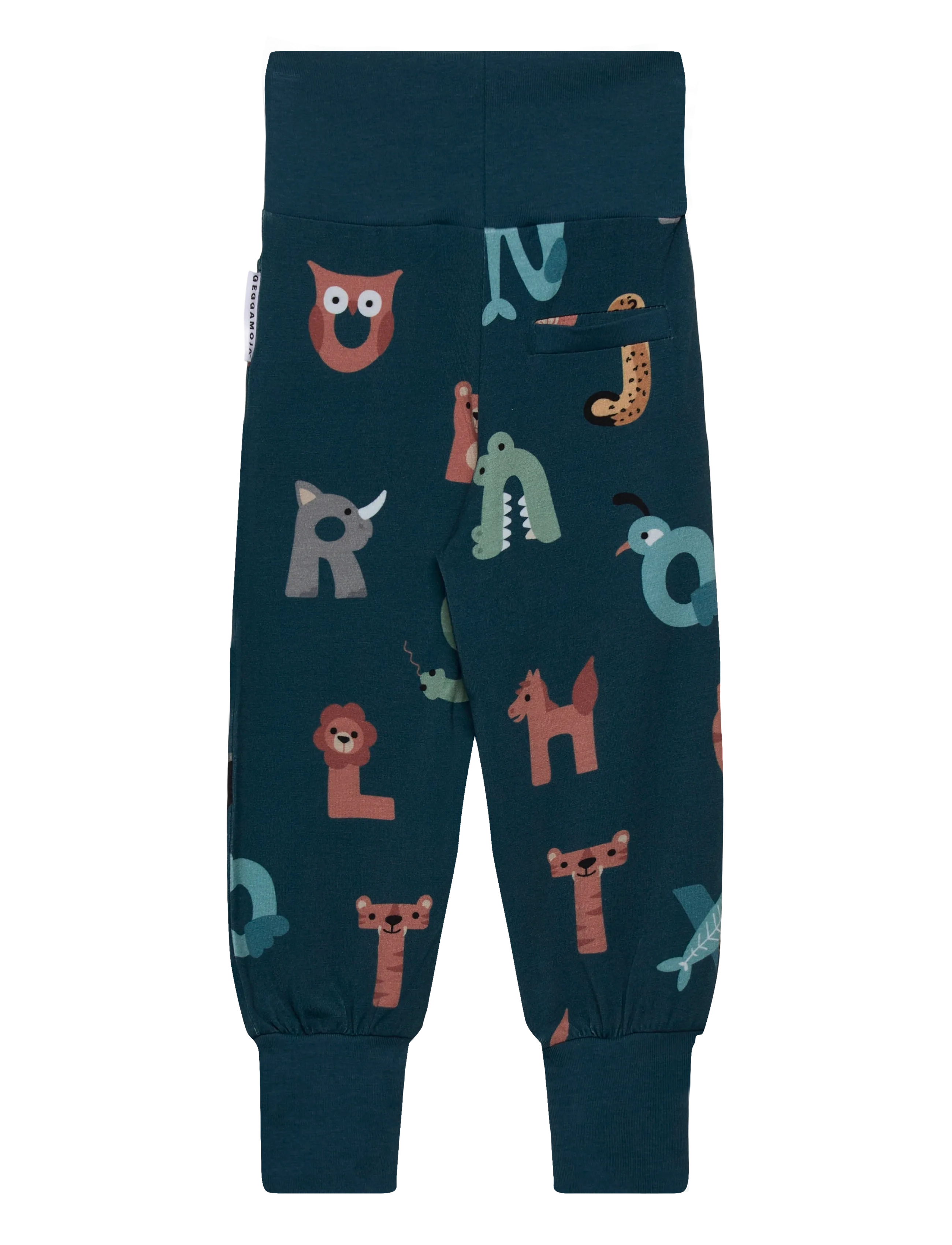 Geggamoja - Bamboo Baby Pants - babybukser - animal letters - 1