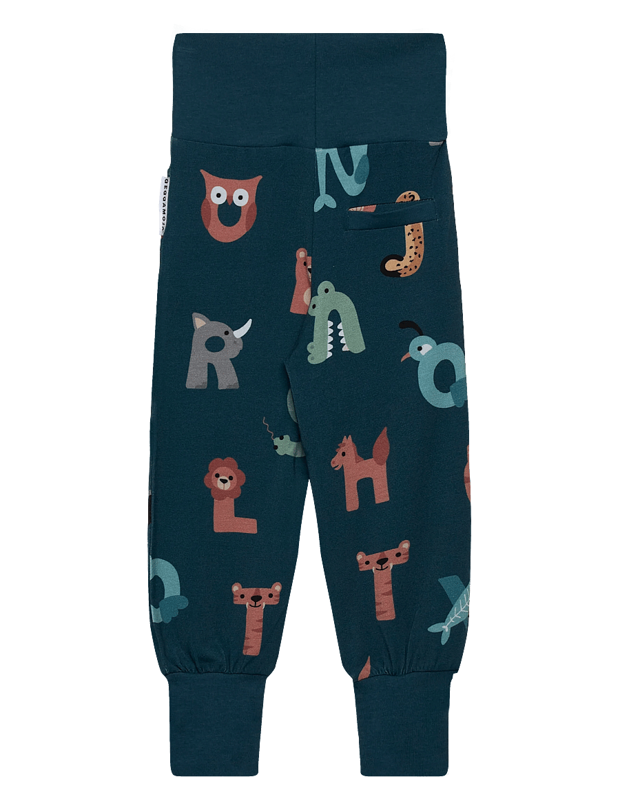 Geggamoja - Bamboo Baby Pants - babybukser - animal letters - 1