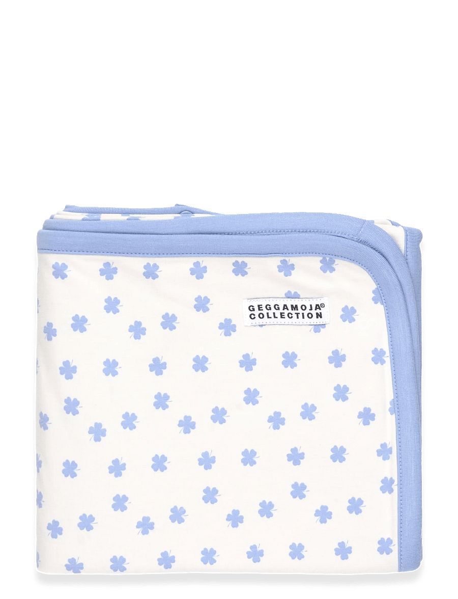 Geggamoja - Bamboo Baby Blanket - babytæpper - blue mini clover - 0