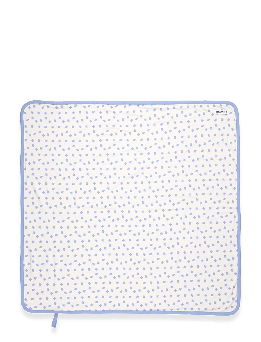 Geggamoja - Bamboo Baby Blanket - babytæpper - blue mini clover - 1