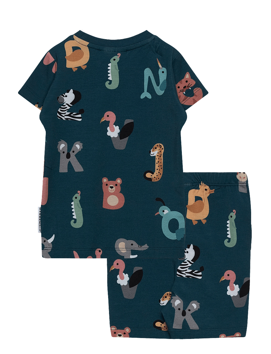 Geggamoja - Bamboo Set - set med kortärmad t-shirt - animal letters - 1