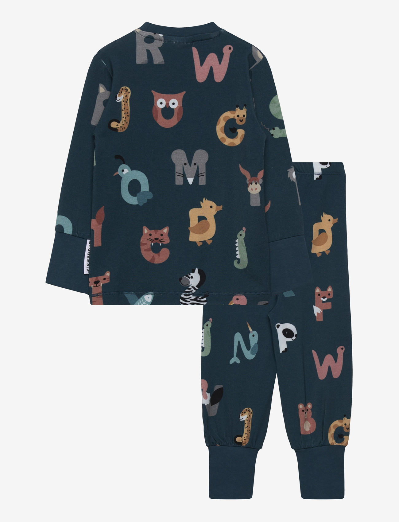 Geggamoja - Bamboo Two Piece Pyjamas - pyjamassæt - animal letters - 1