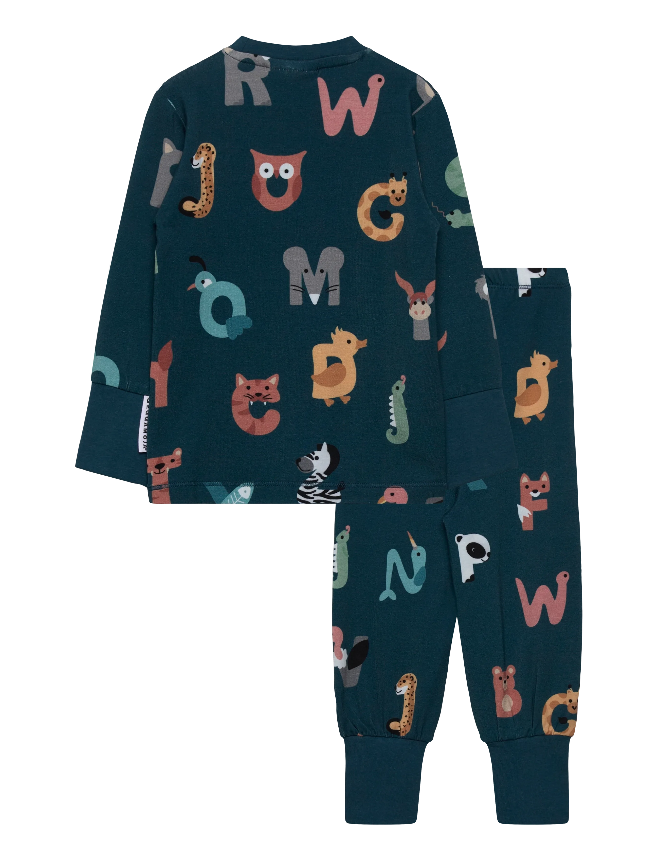 Geggamoja - Bamboo Two Piece Pyjamas - sets - animal letters - 1