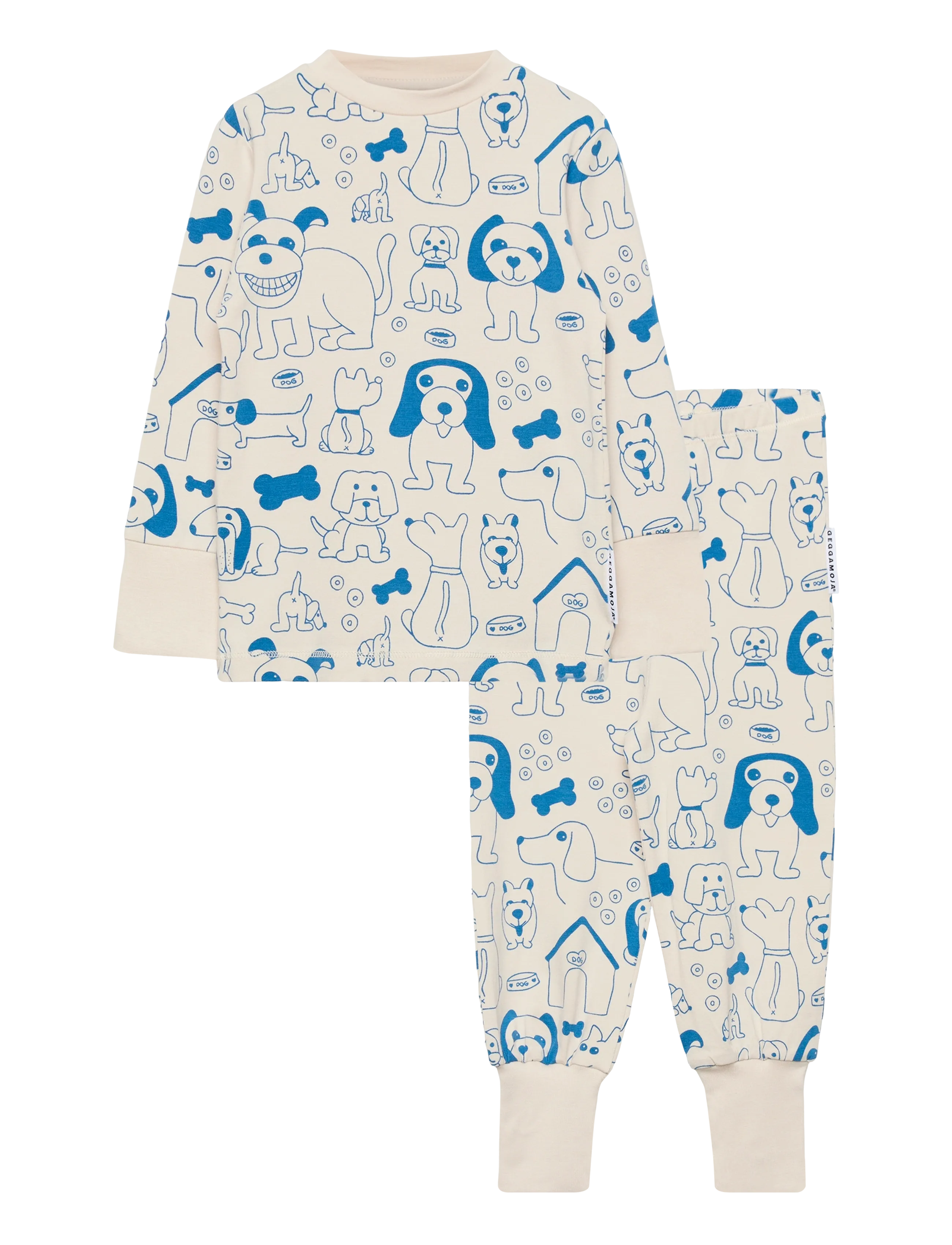 Geggamoja Bamboo Two Piece Pyjamas - Geggamoja - DOGS / cream