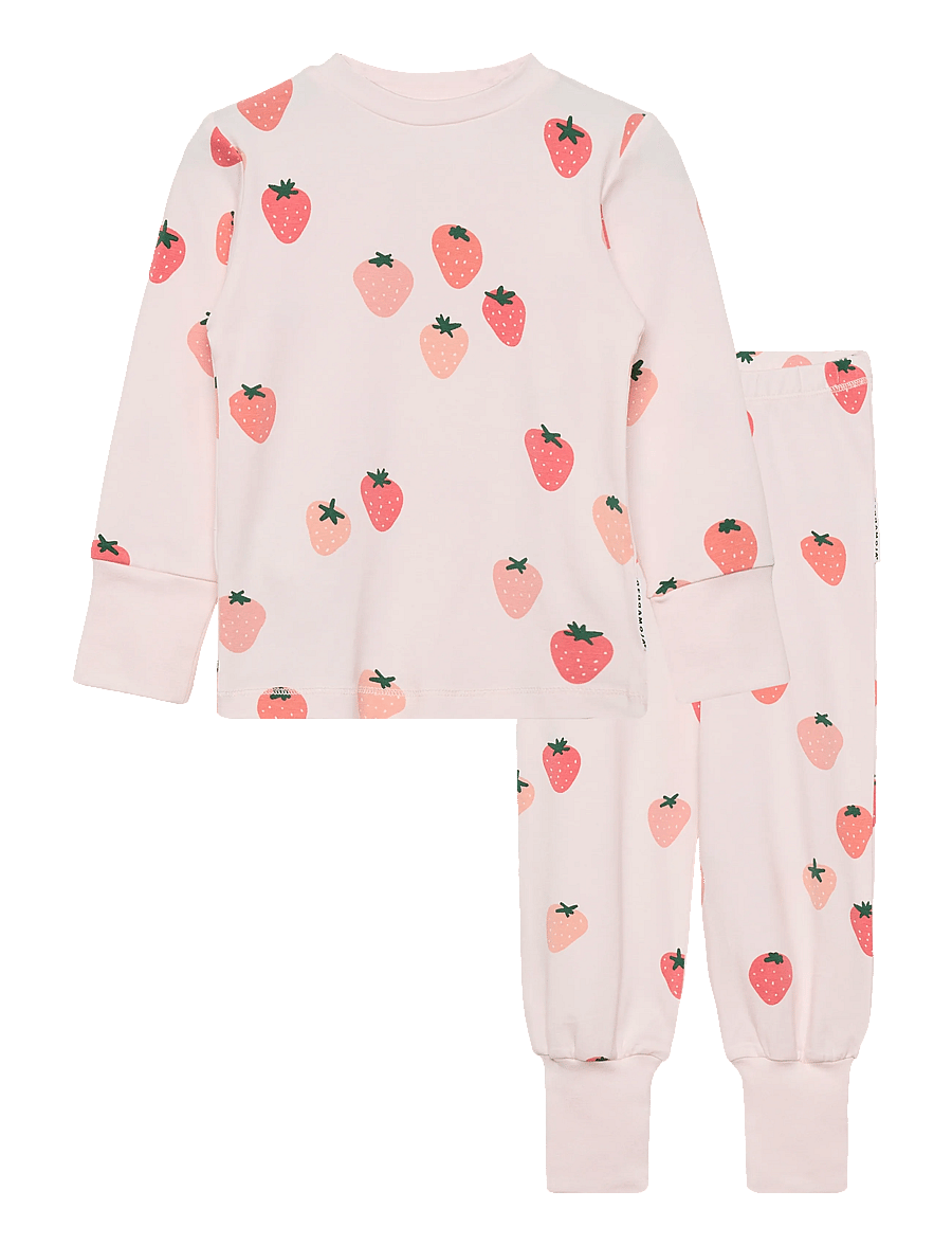 Geggamoja - Bamboo Two Piece Pyjamas - pyjamasset - strawberry - 0
