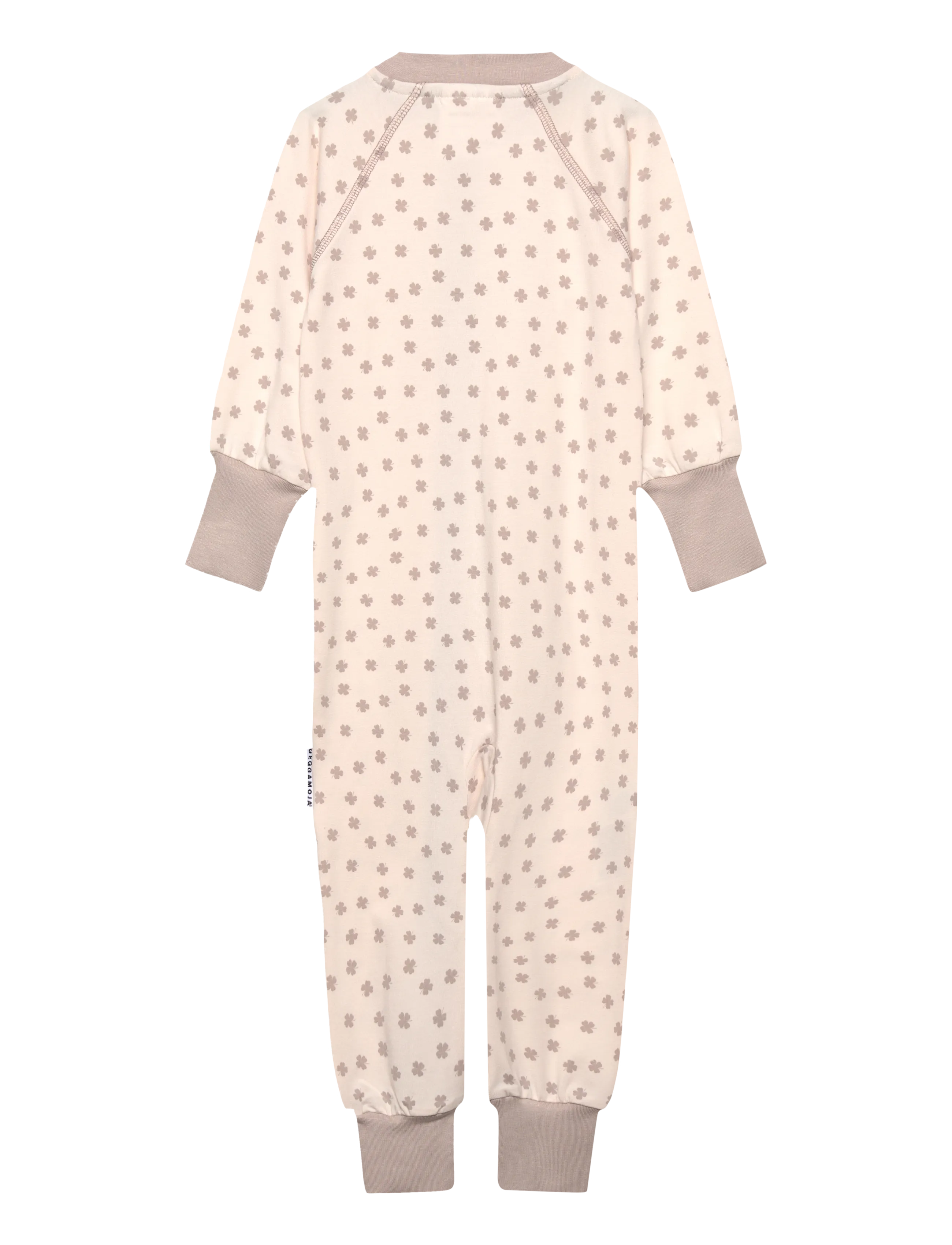 Geggamoja - Bamboo Two Way Zip Pyjamas - sovoveraller - beige mini clover - 1