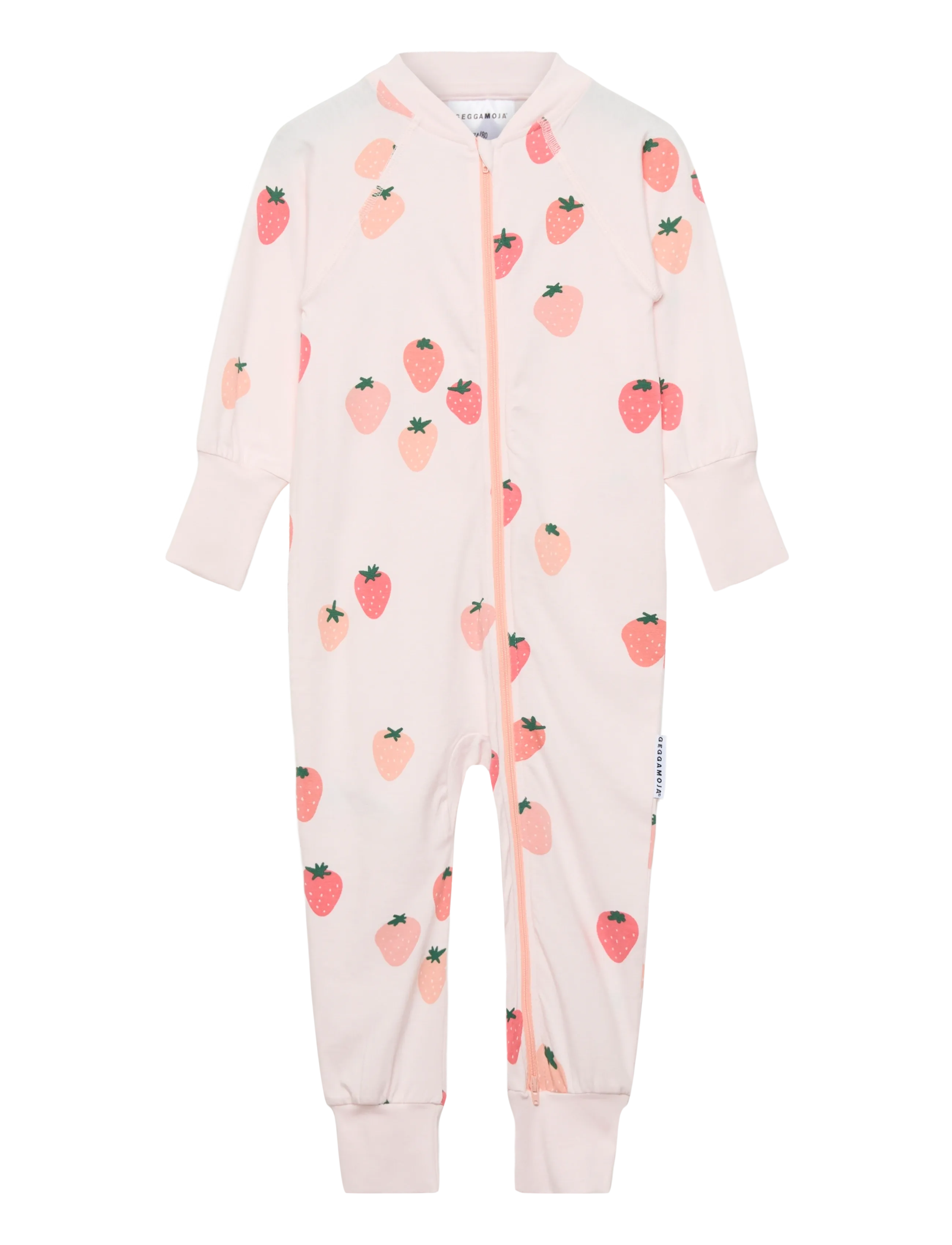Geggamoja Bamboo Two Way Zip Pyjamas - Neuheiten - STRAWBERRY / pink/rose