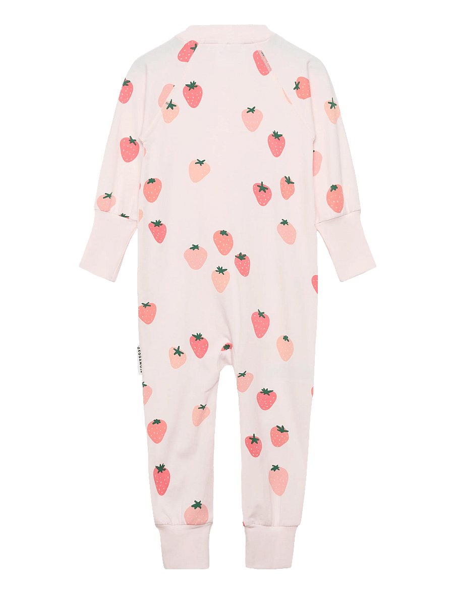 Geggamoja - Bamboo Two Way Zip Pyjamas - sovoveraller - strawberry - 1
