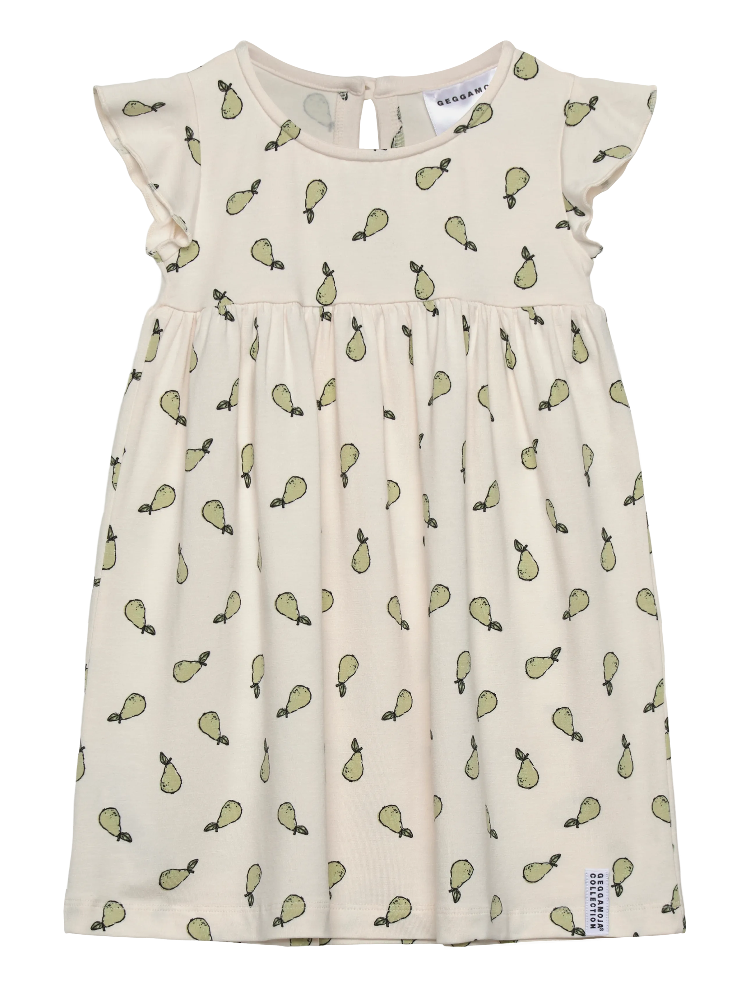 Geggamoja Bamboo Flounce Dress Pears - Kleidung - PEARS / cream