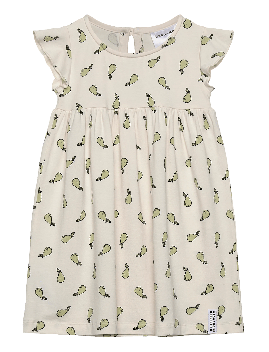 Geggamoja - Bamboo Flounce Dress Pears - kortærmede babykjoler - pears - 0