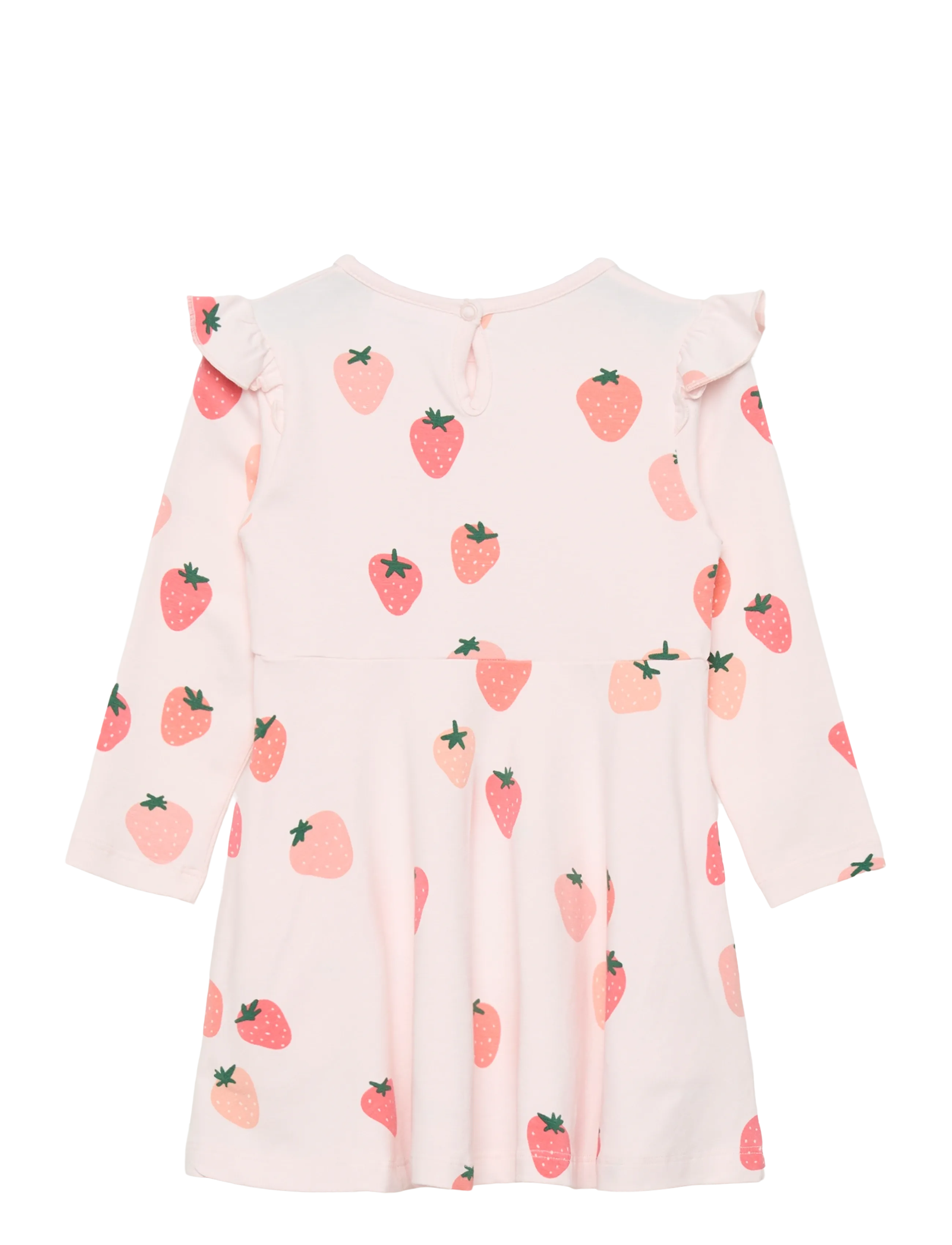 Geggamoja - Bamboo Flared Dress Strawberry - langærmede babykjoler - strawberry - 1