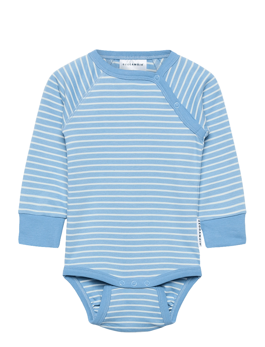 Geggamoja - Body Striped - pikkade varrukatega - light blue / offwhite - 0
