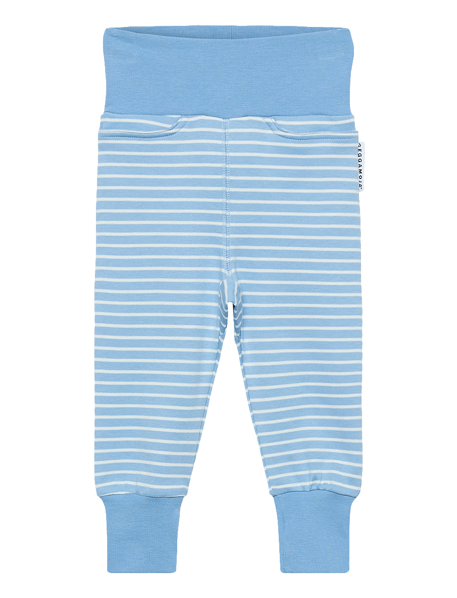 Geggamoja - Baby Pants Striped - babybukser - light blue / offwhite - 0