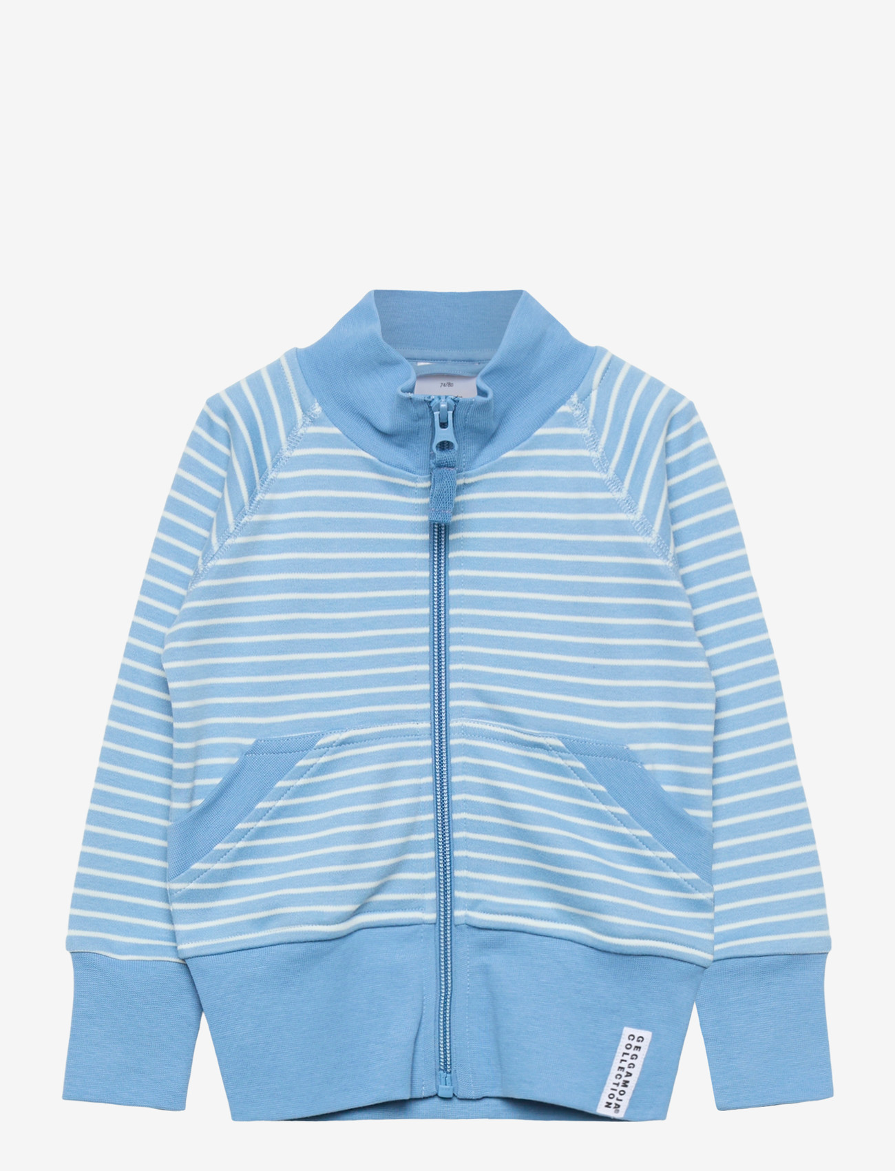Geggamoja - Zip Sweater Striped - dressipluusid - light blue / offwhite - 0