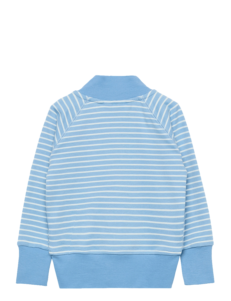 Geggamoja - Zip Sweater Striped - sweatshirts - light blue / offwhite - 1