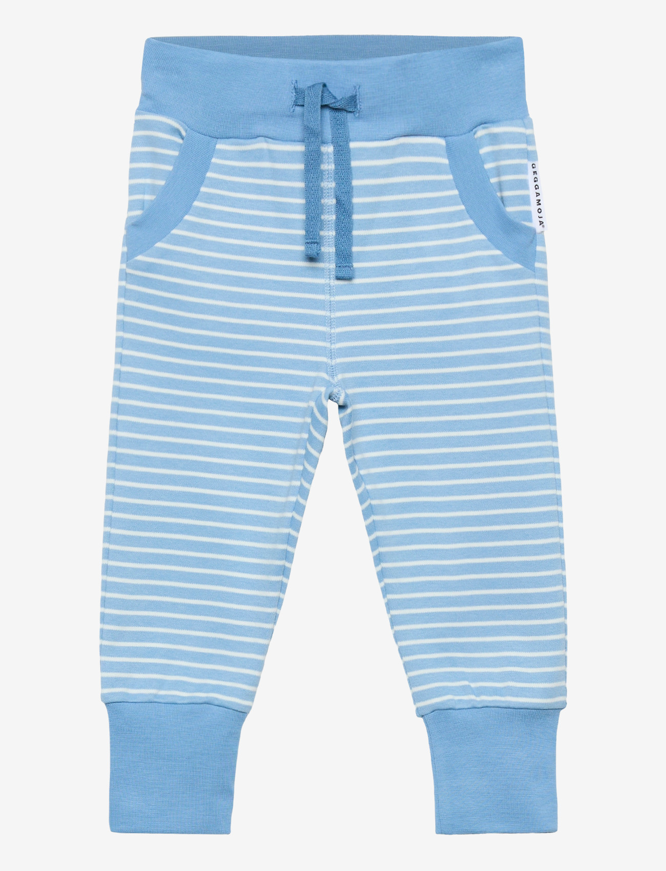 Geggamoja - Long Pants Striped - sweatpants - light blue / offwhite - 0
