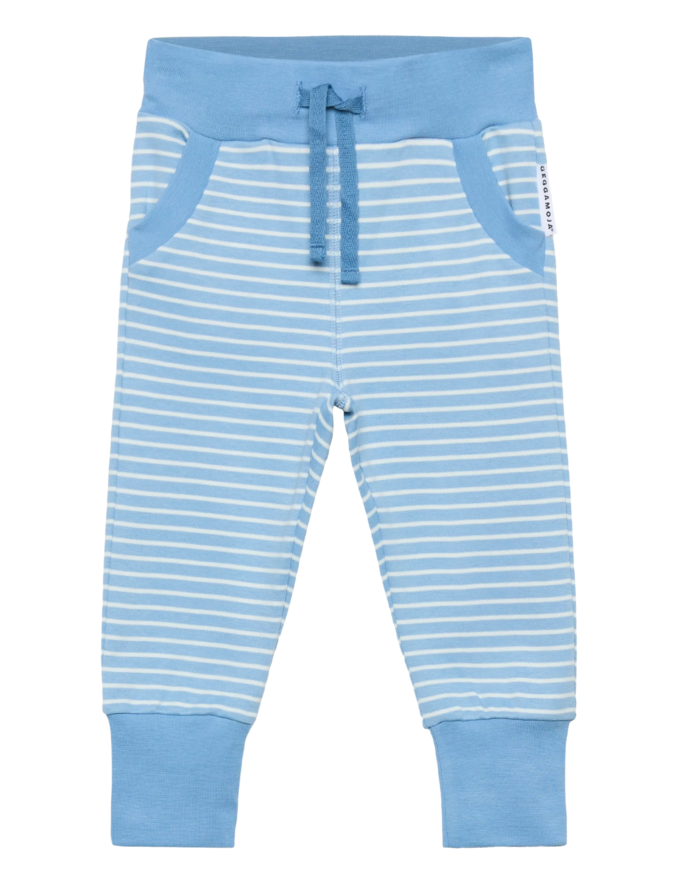 Geggamoja Long Pants Striped - Geggamoja - LIGHT BLUE / OFFWHITE / blue