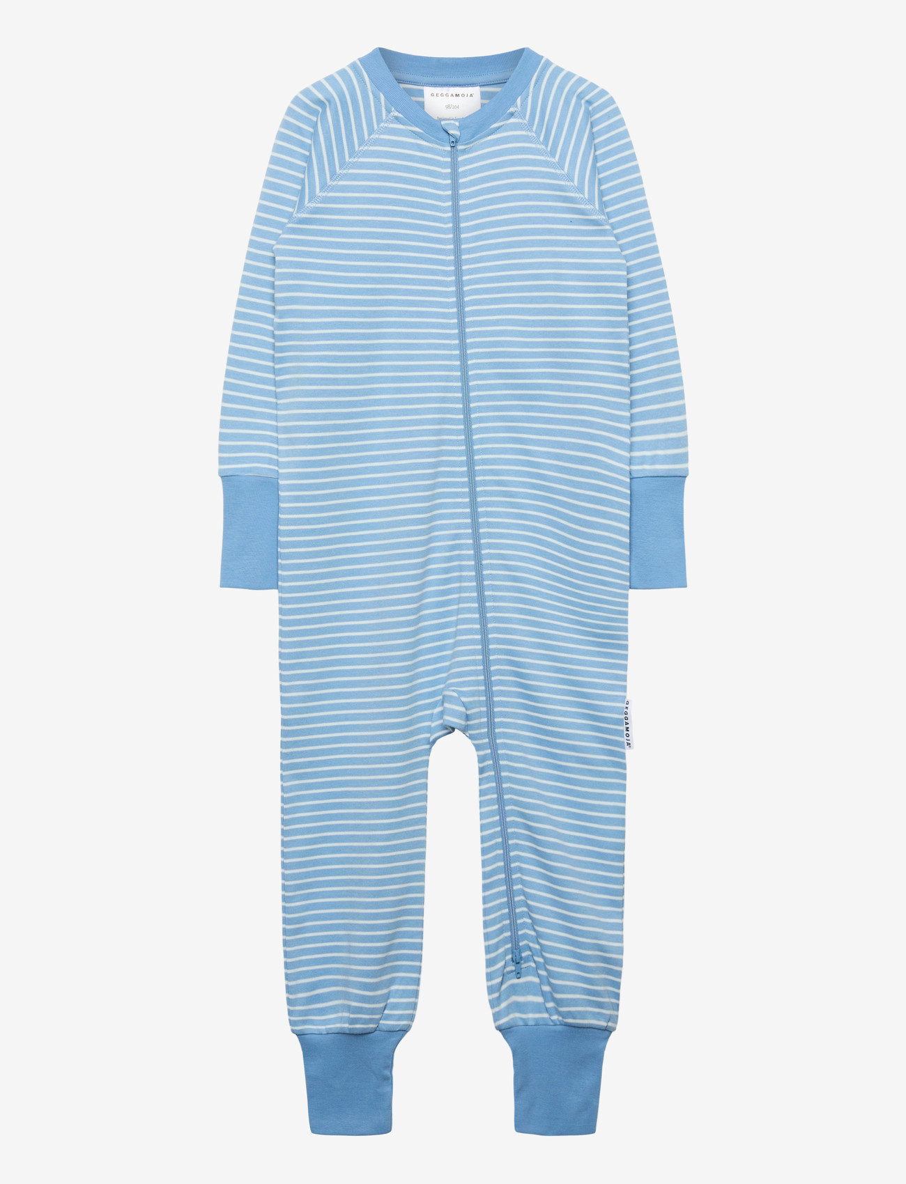 Geggamoja - Pyjamas Two Way Zipper Striped - natdragter - light blue / offwhite - 0