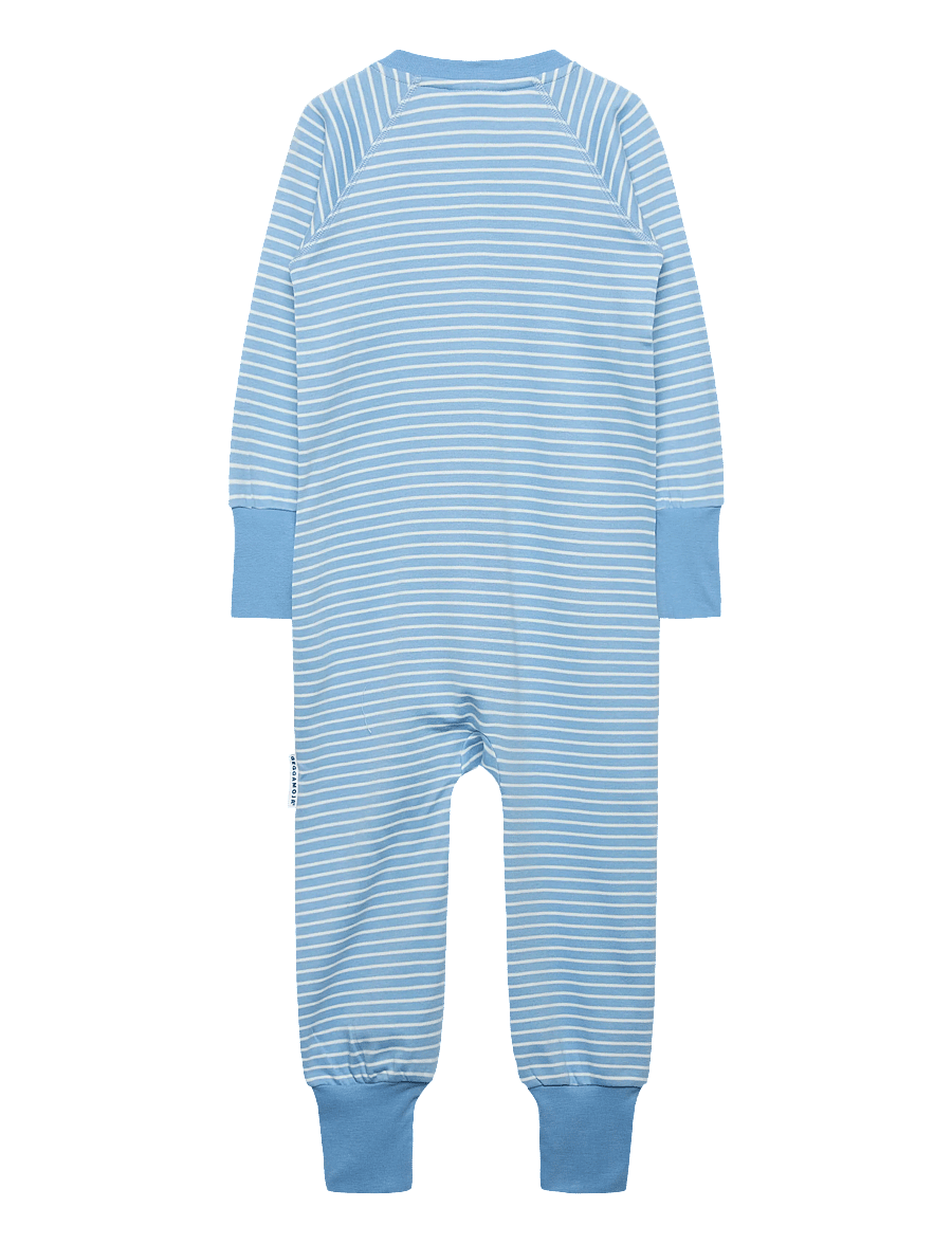 Geggamoja - Pyjamas Two Way Zipper Striped - sovoveraller - light blue / offwhite - 1